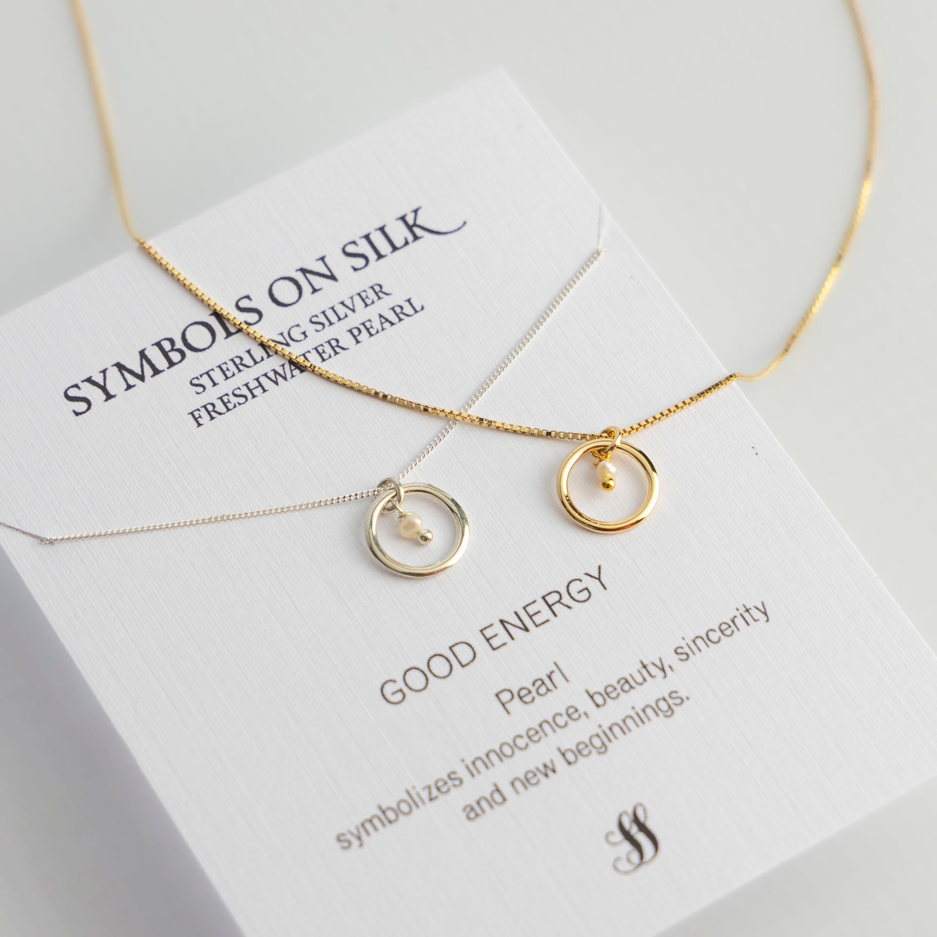 "Good Energy" Miniature Freshwater Pearl Necklace (Sterling Silver or Gold-Dipped)