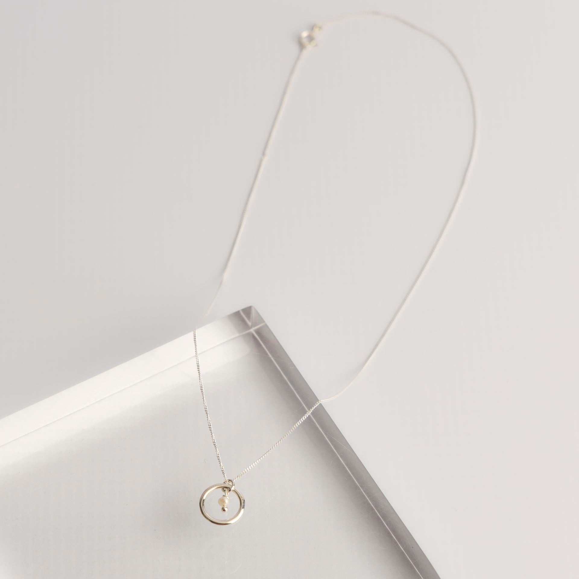 "Good Energy" Miniature Freshwater Pearl Necklace (Sterling Silver or Gold-Dipped)