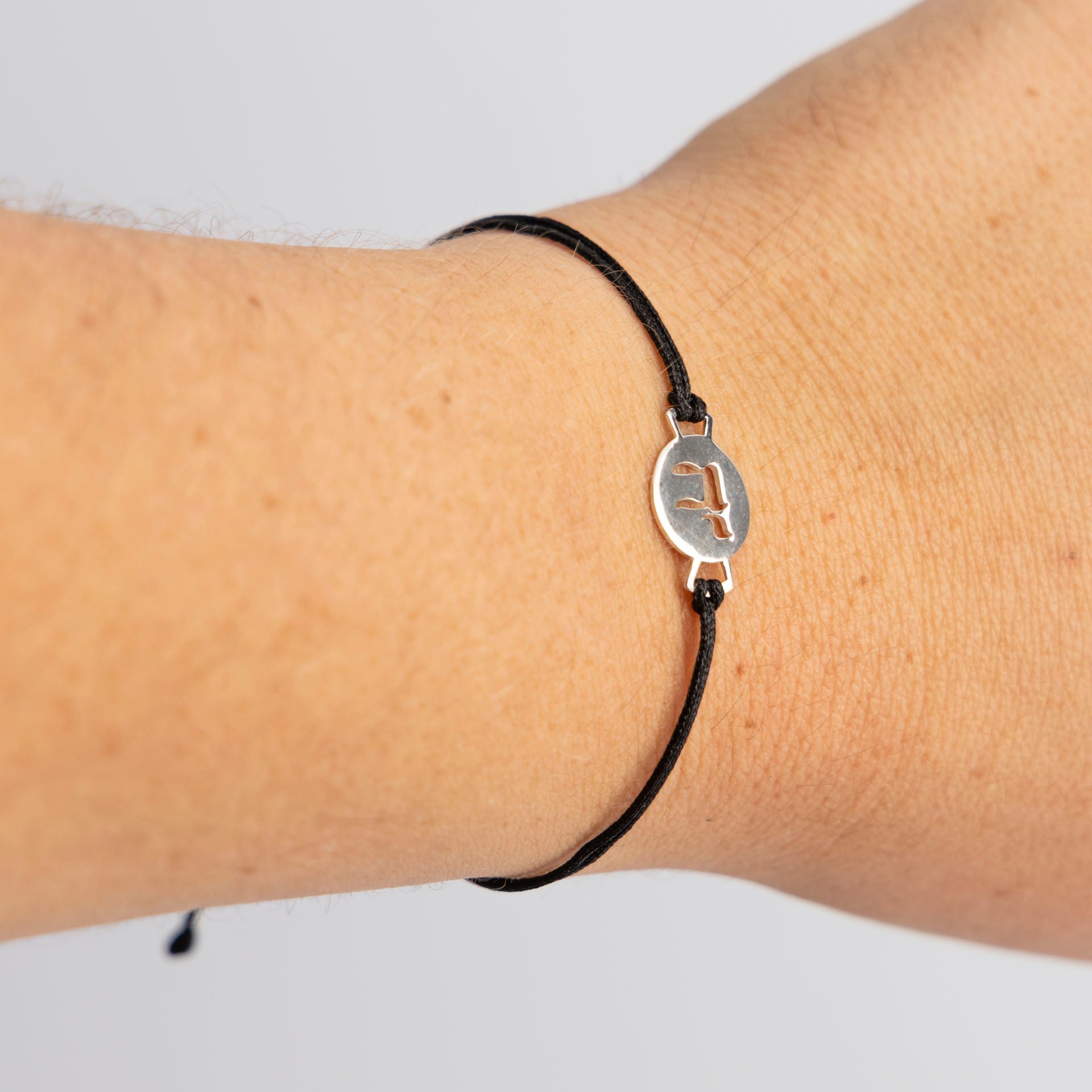 Sterling Silver Chai Bracelet on Silk Cord