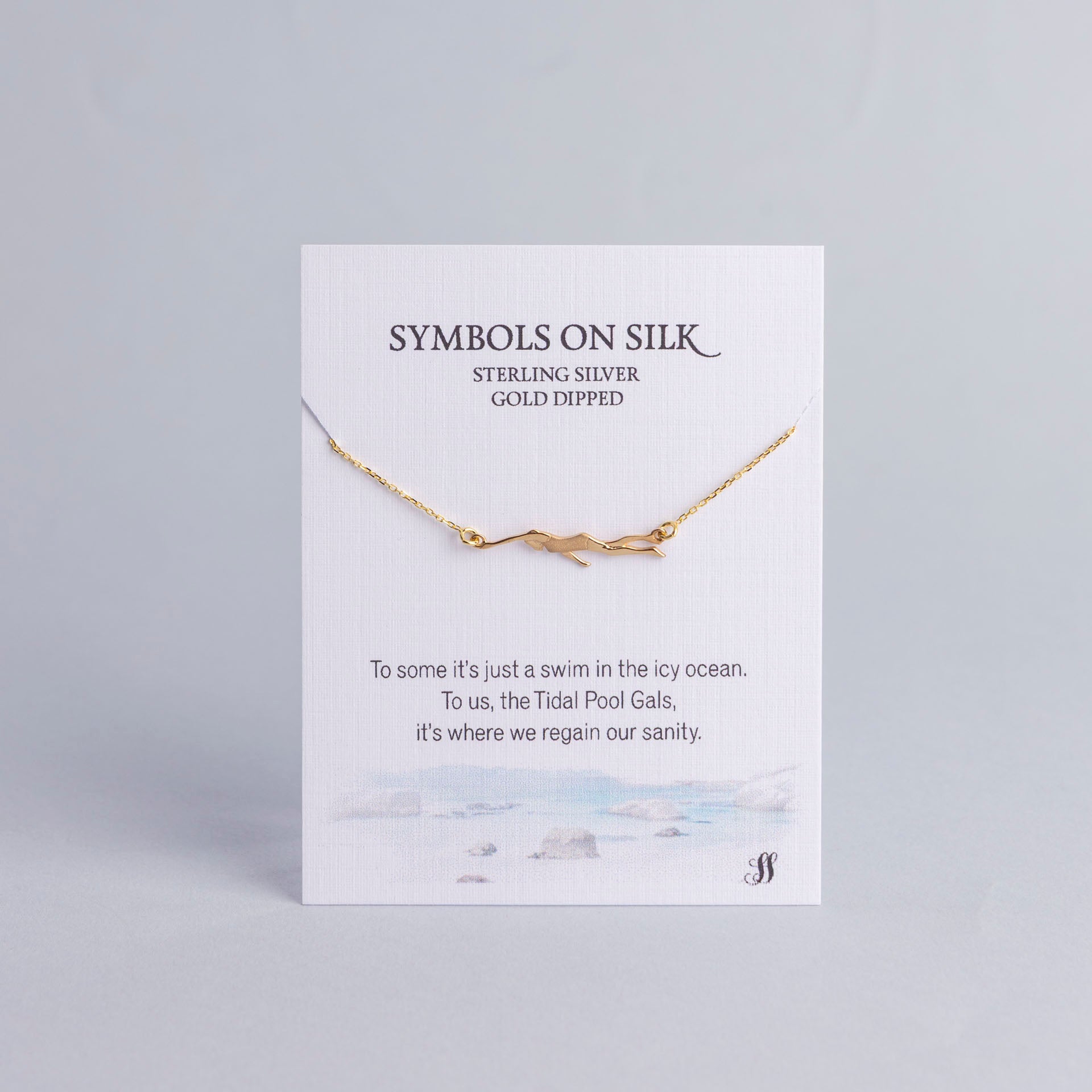 Sterling Silver Tidal Pool Swimmer Necklace (Sterling Silver or Gold-Dipped)