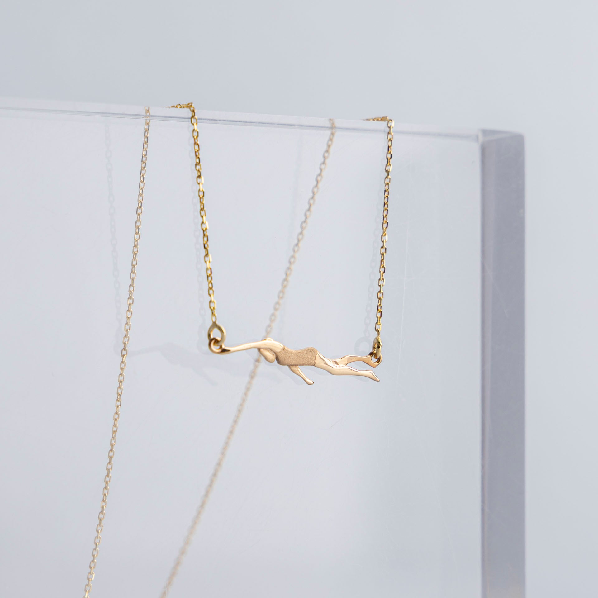 Sterling Silver Tidal Pool Swimmer Necklace (Sterling Silver or Gold-Dipped)