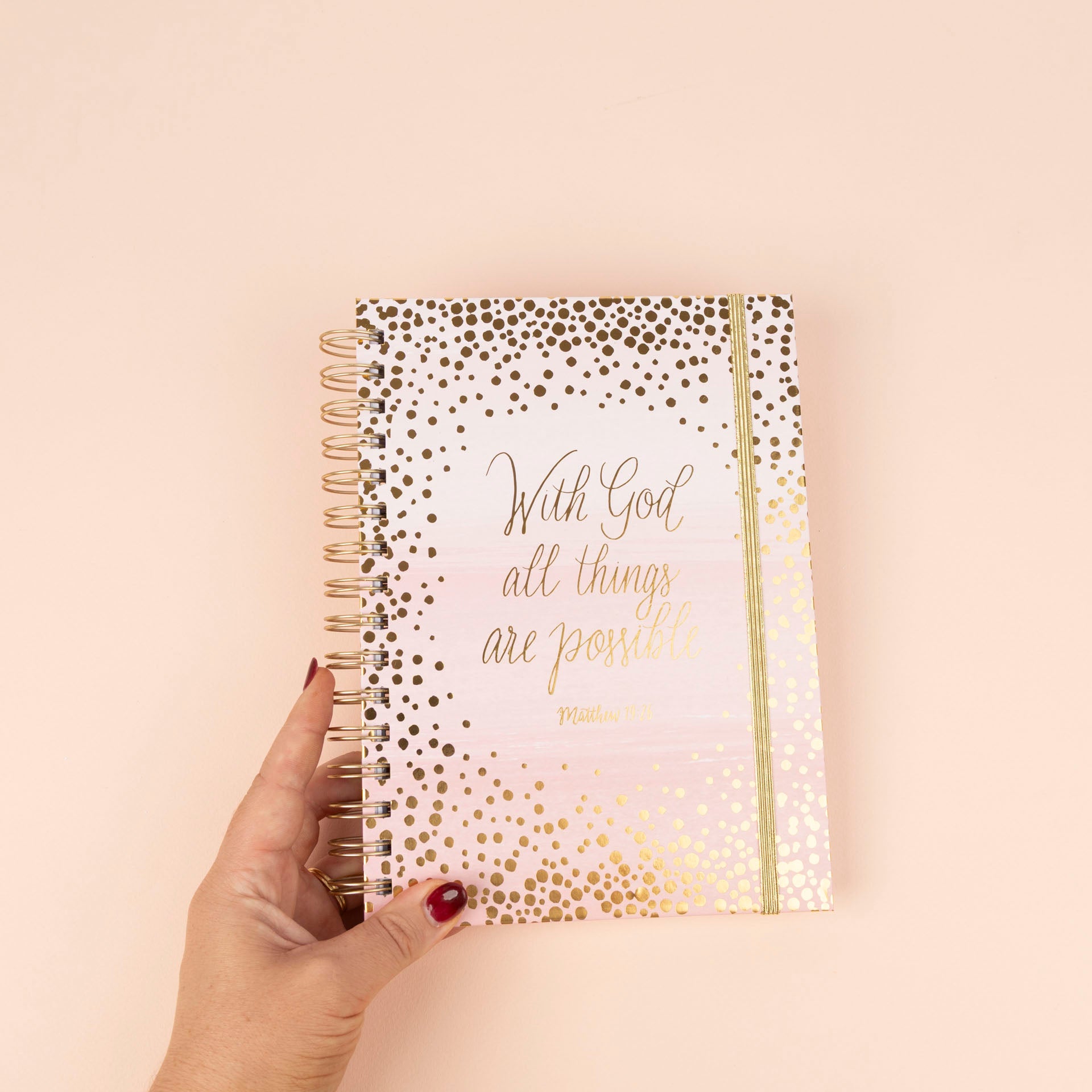 "With God, All Things Are Possible" A5 Spiral-Bound Notebook