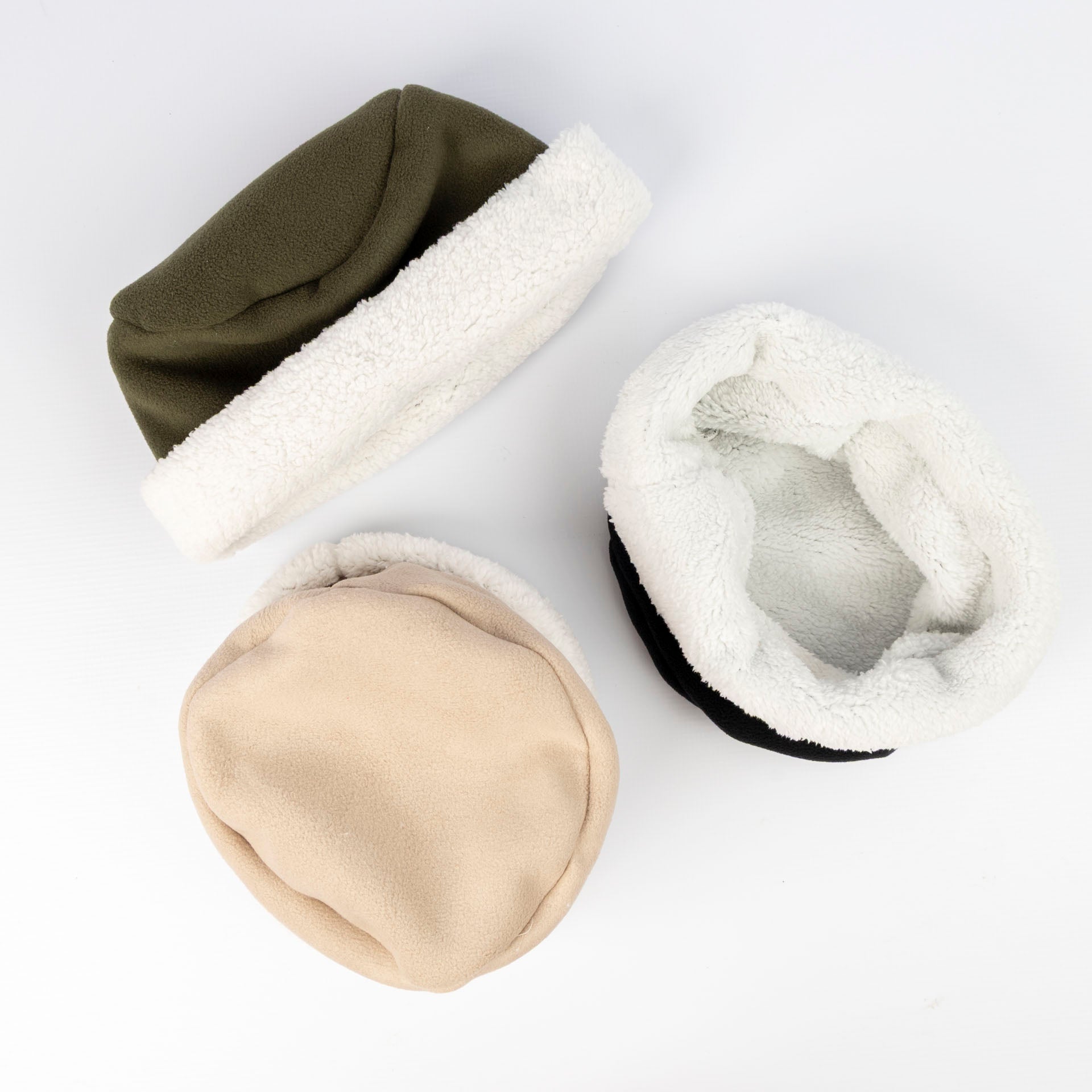 Fleece-Lined Cuffed Beanies (assorted colours)