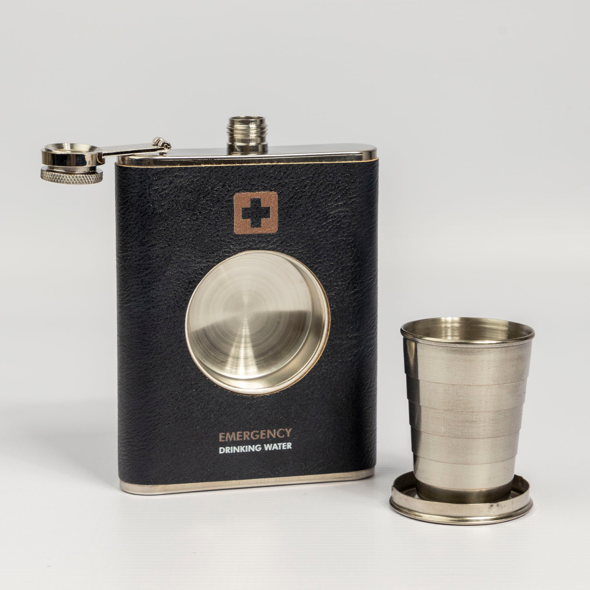 Emergency Hip Flask and Shot Glass Set