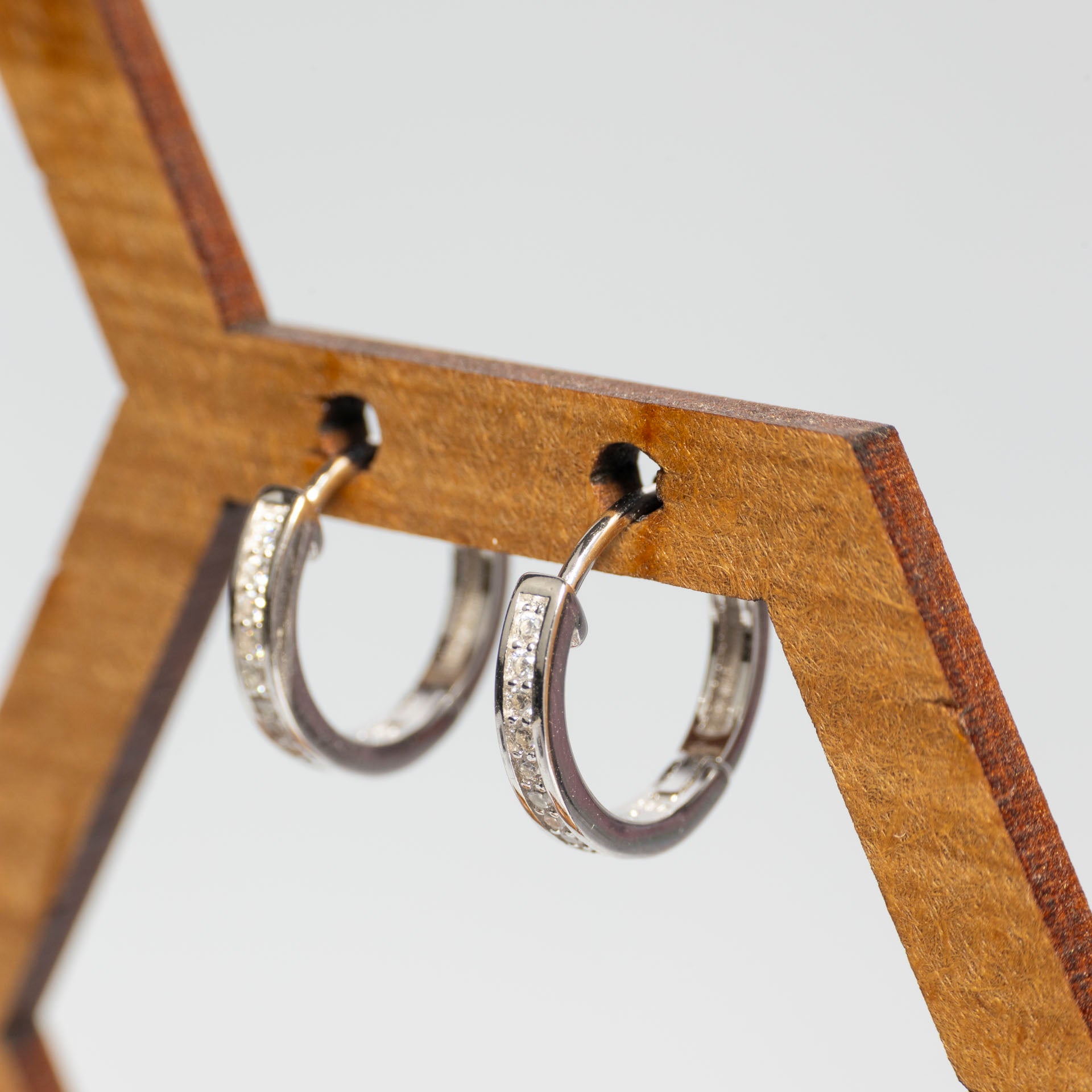 Sterling Silver Diamanté Huggie Earrings