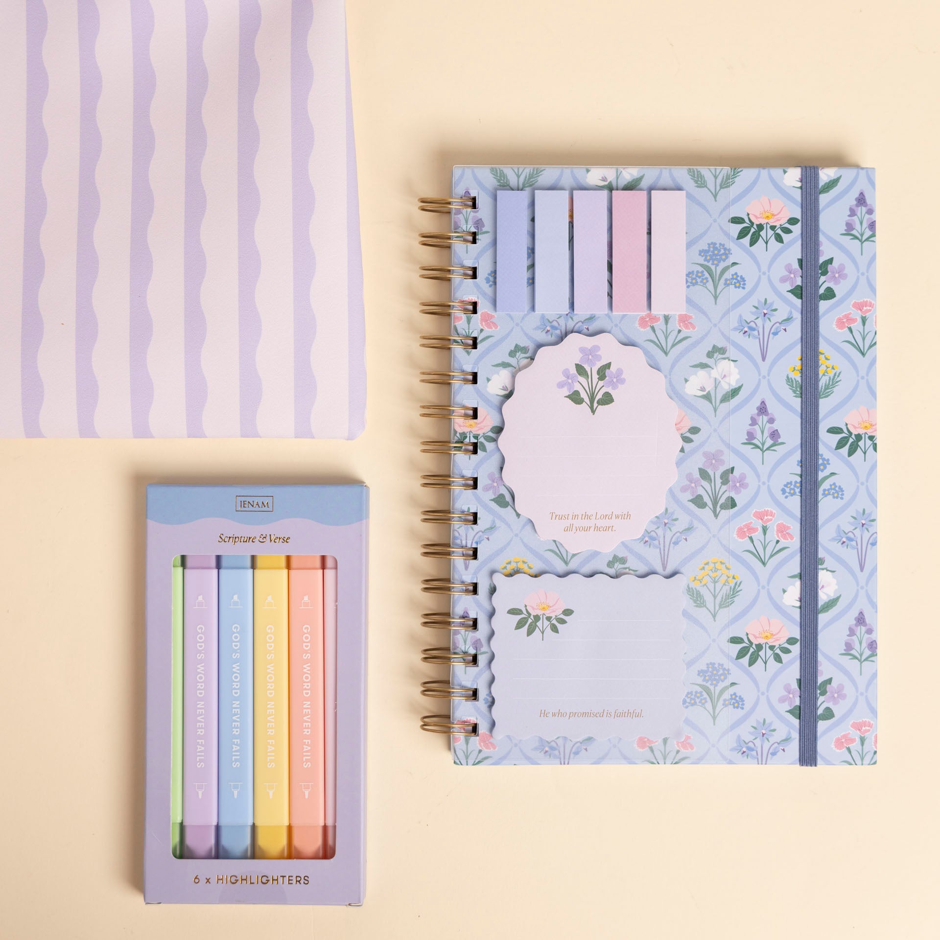 Scripture & Verse Spiral Notebook and Sticky Notes Set