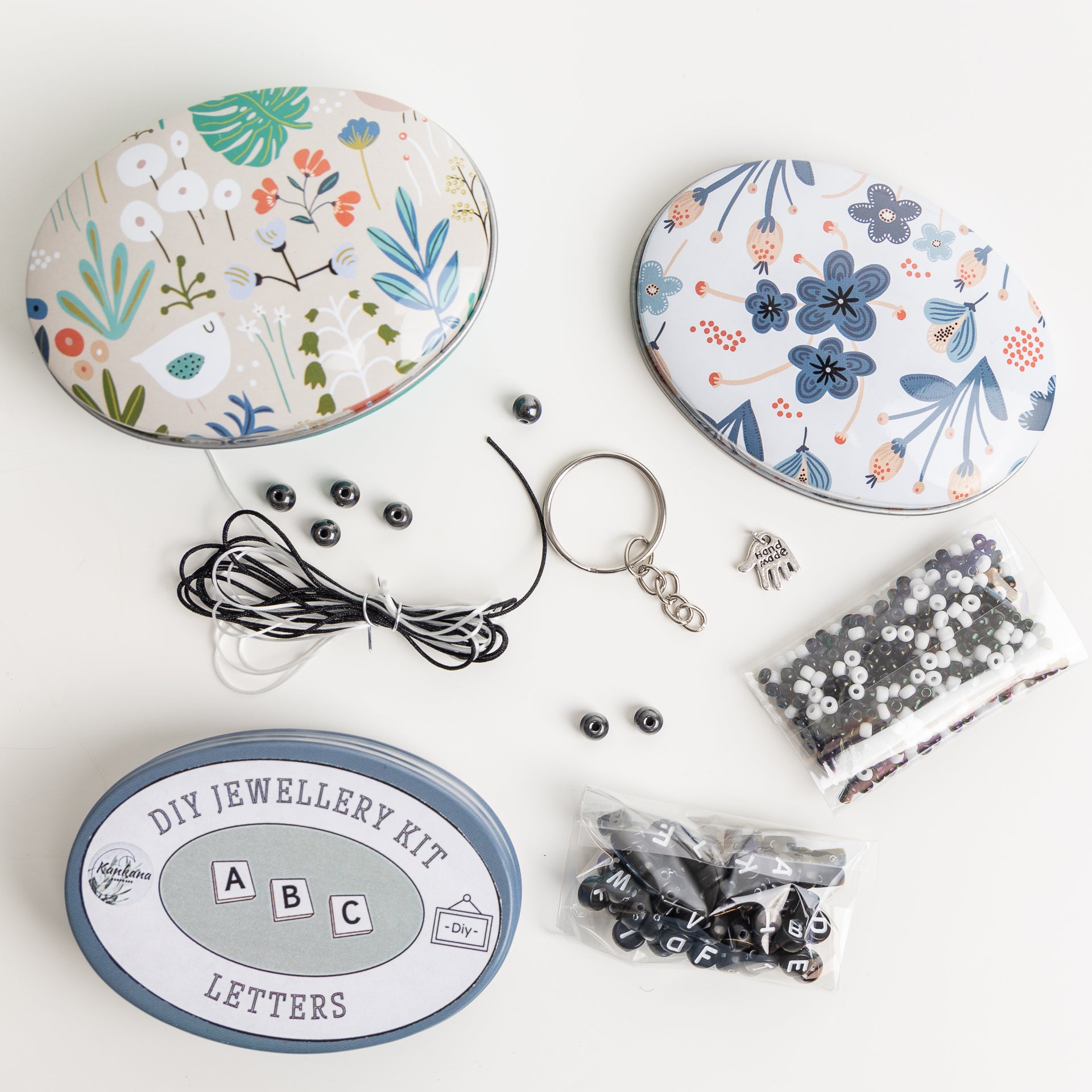 DIY Jewellery and Keyring Kits (gemstone / letters / morse code / evil eye)