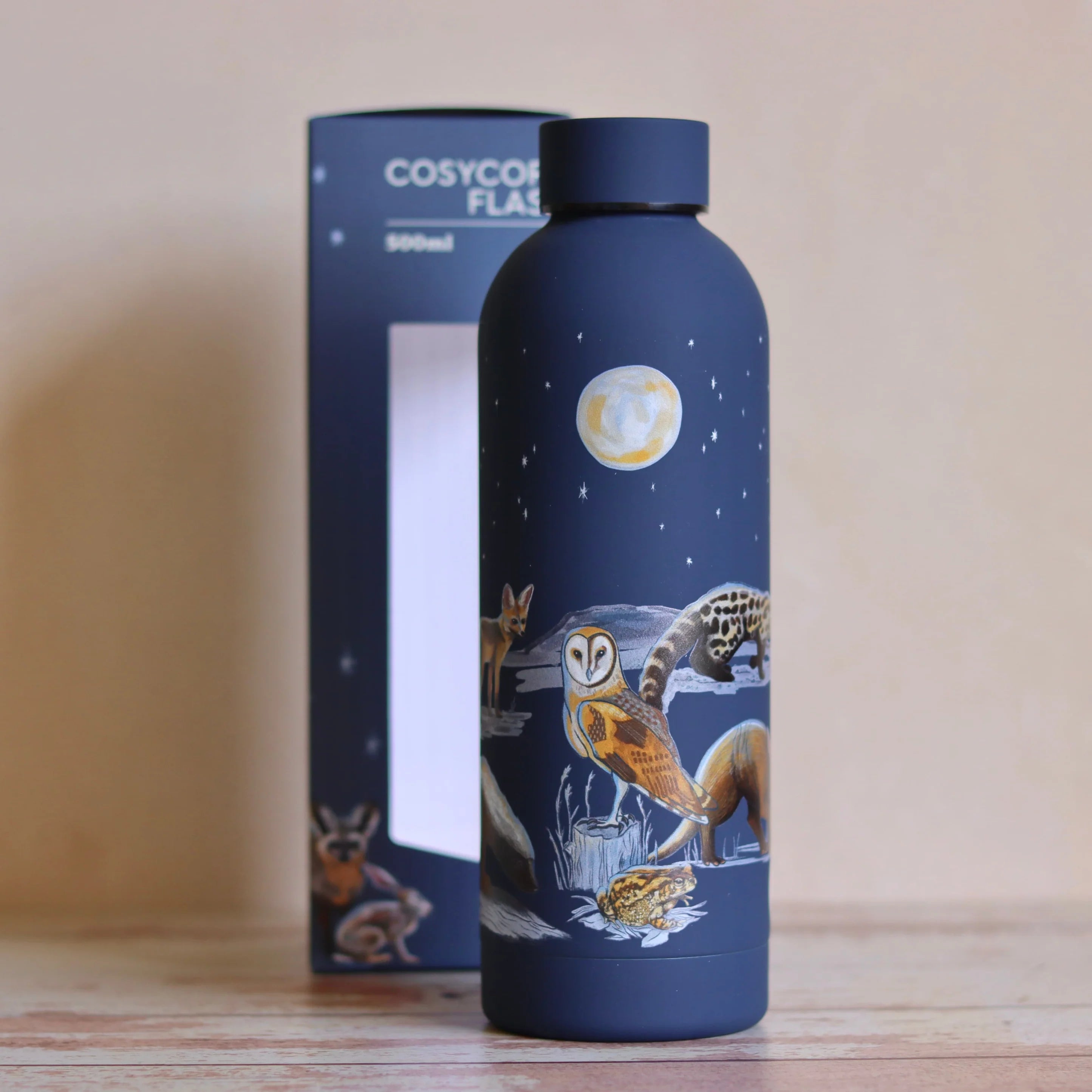 CosyCore Stainless Steel Flasks – Nocturnal Creatures