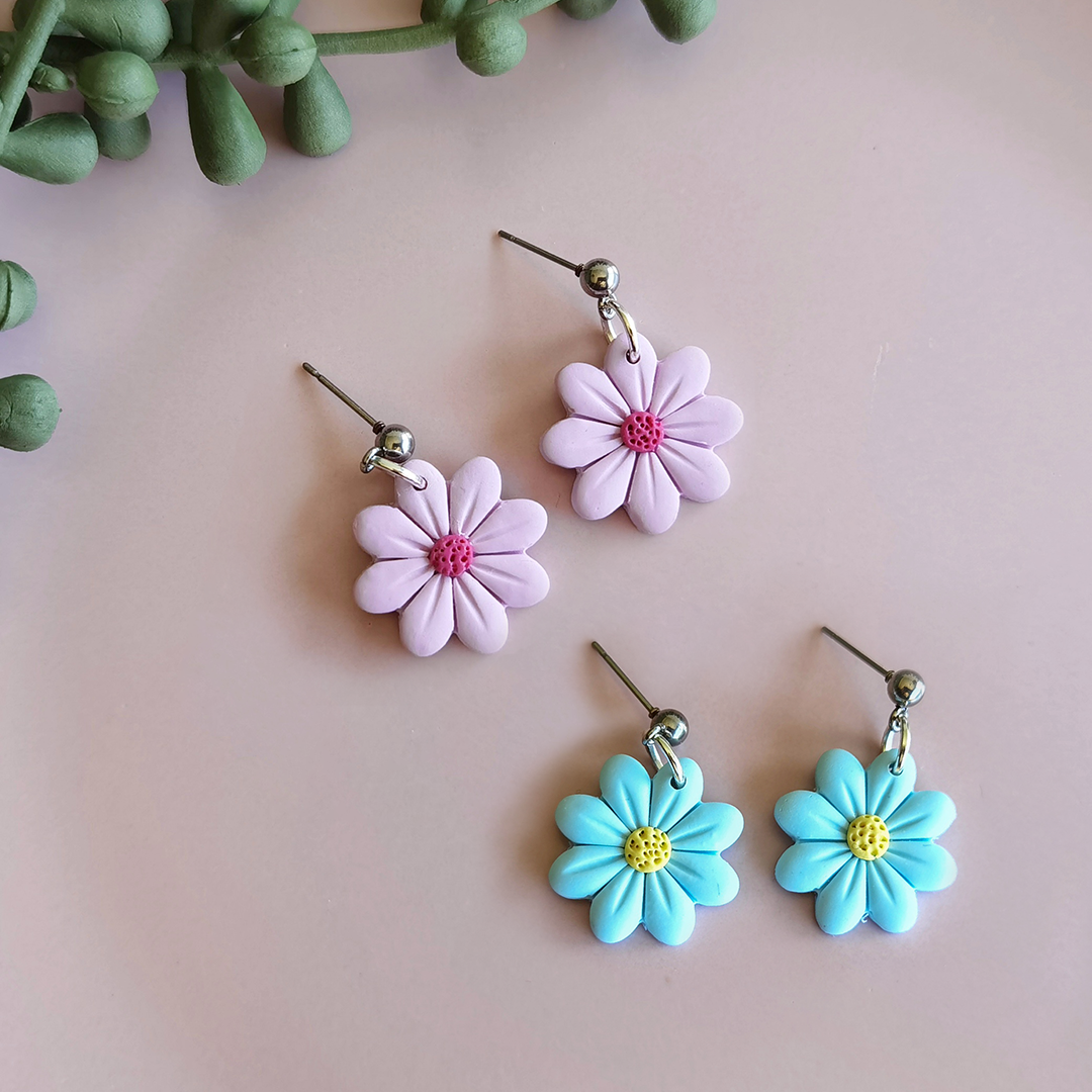 Flower Dangle Earrings (assorted colours)