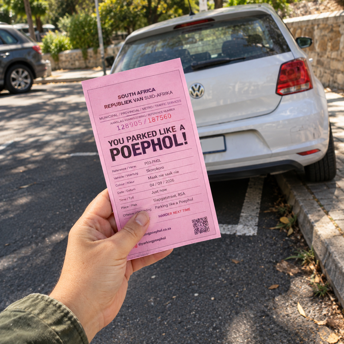 "Parking Poephol" Novelty Parking Tickets