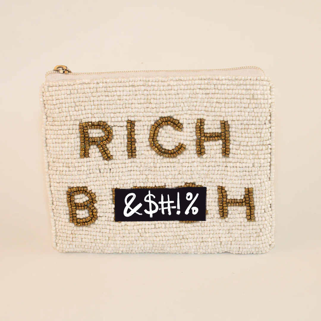 "Rich B***h" Beaded Purse