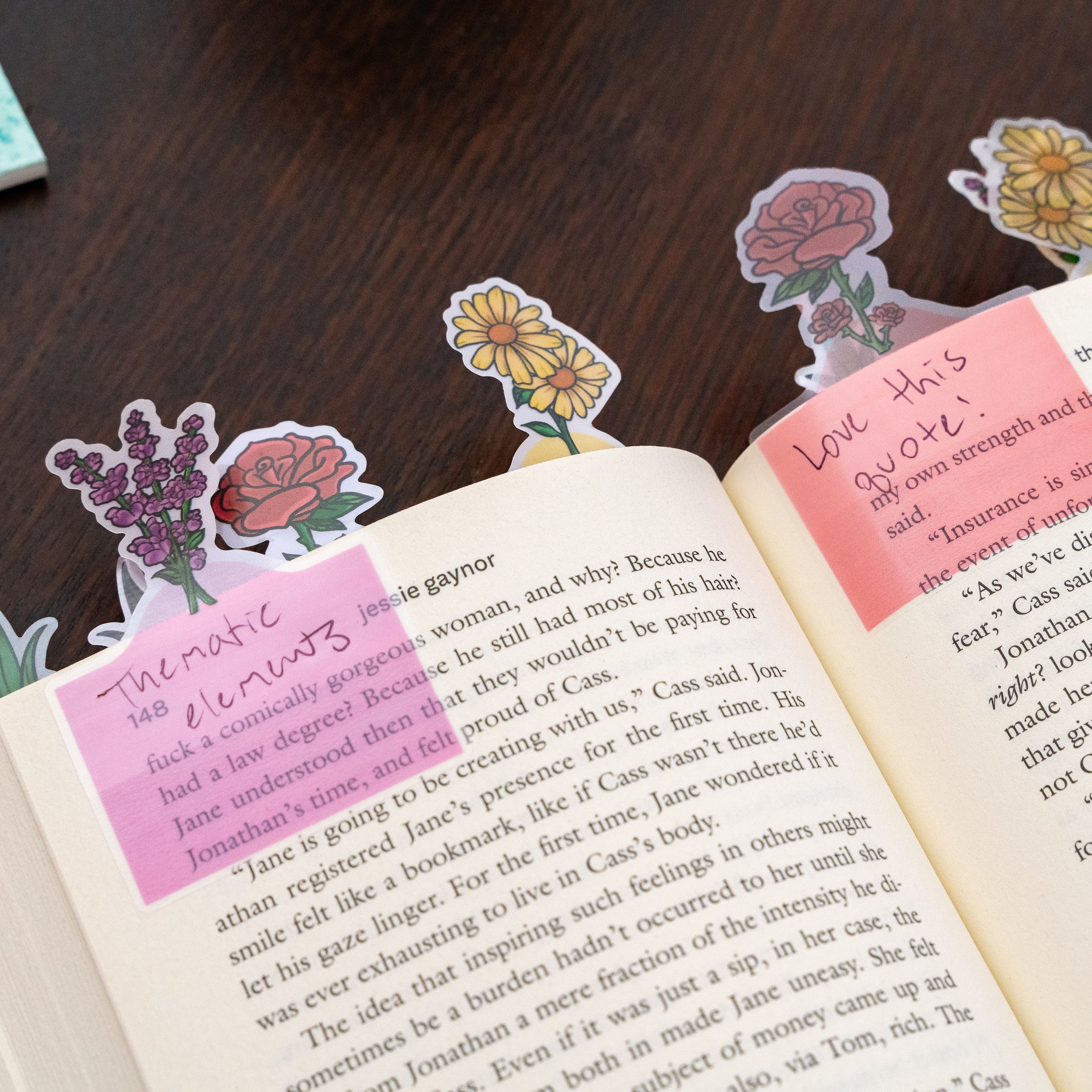 Annotation Garden Floral Sticky Notes for Books
