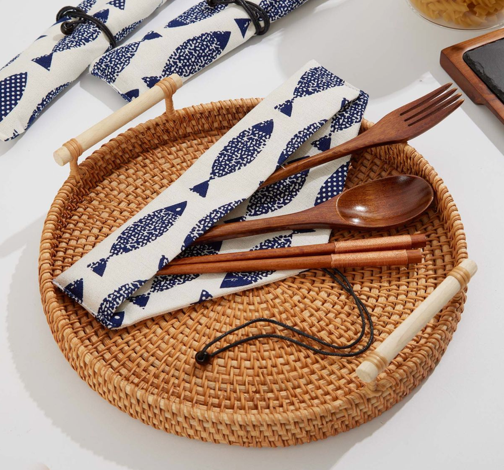 Natural Wood Travel Cutlery Set (4 sets / 16pc)