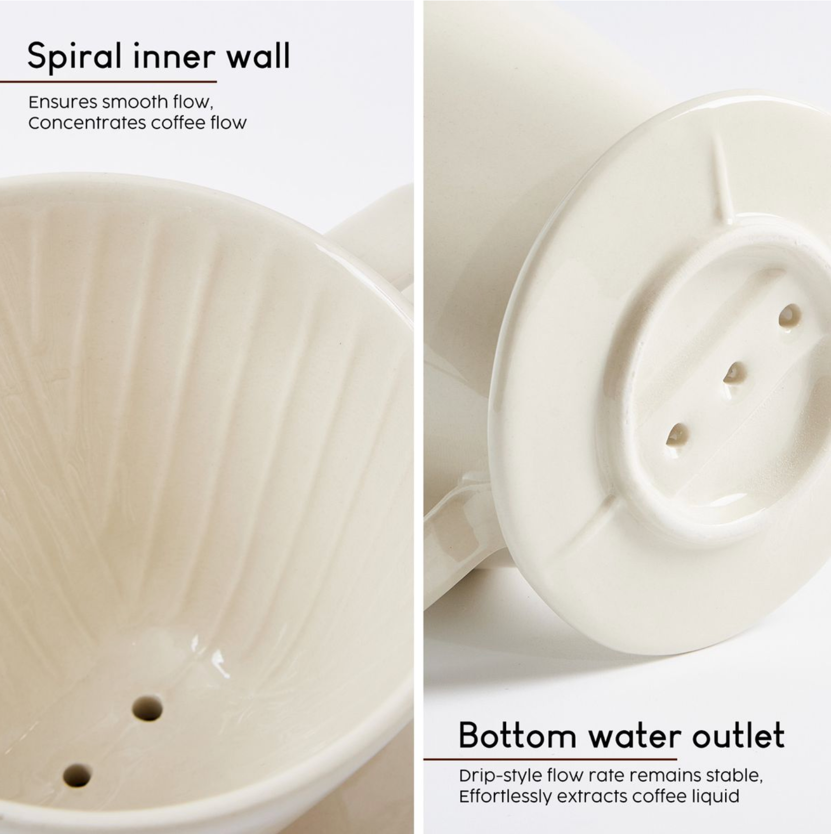 Ceramic Pour-Over Coffee Maker Set with Porcelain Dripper