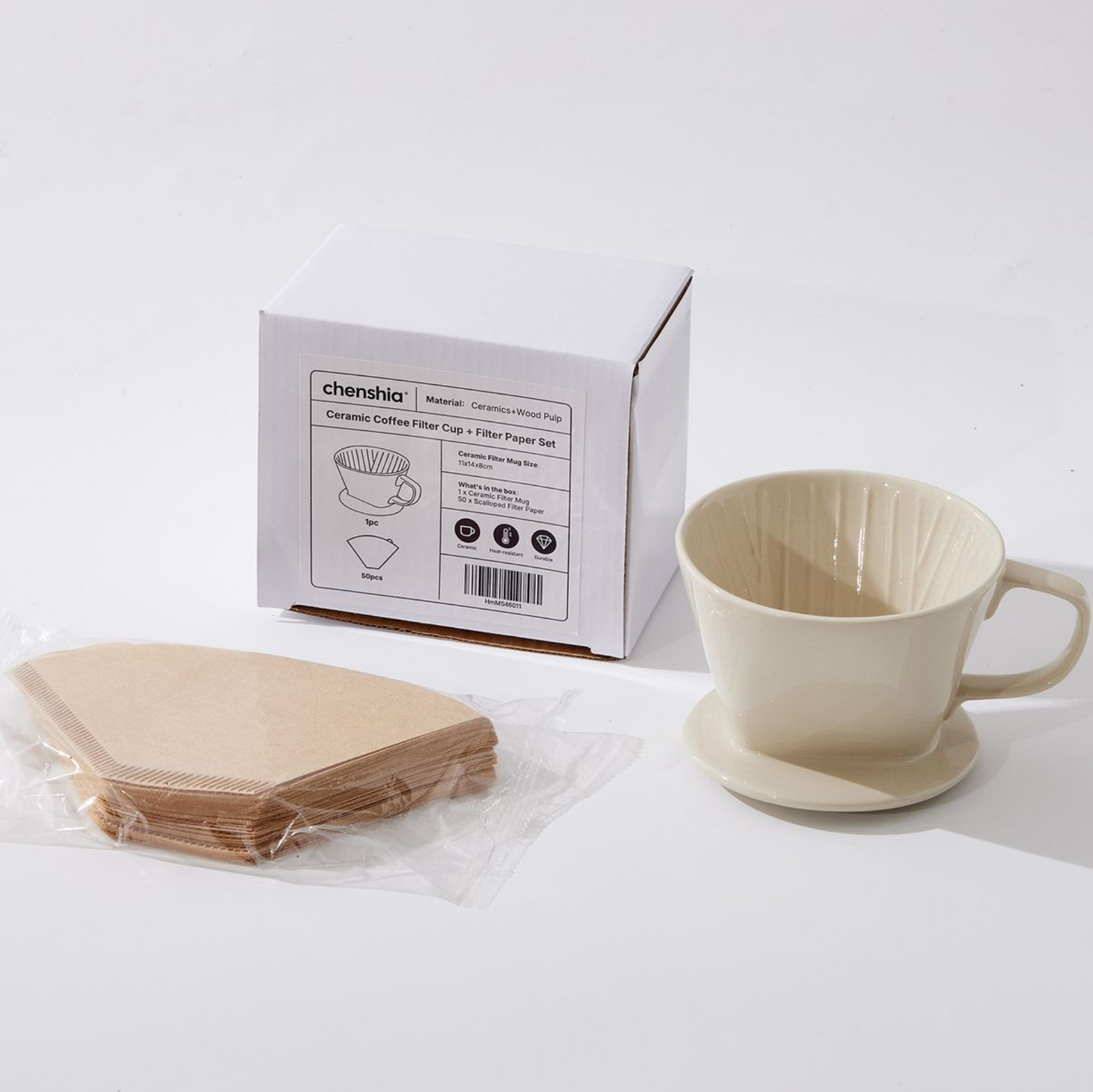 Ceramic Pour-Over Coffee Maker Set with Porcelain Dripper