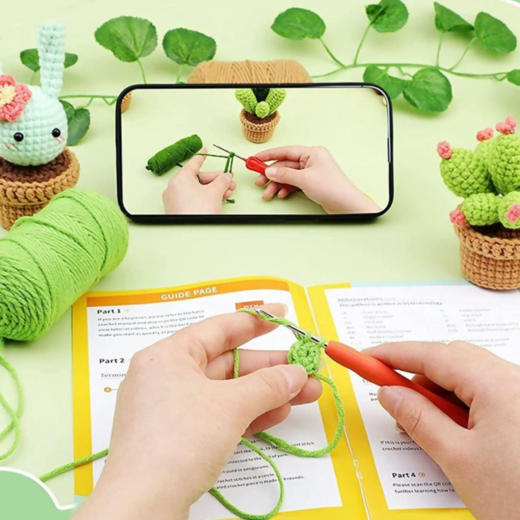 Make Your Own Mini Cactus Plants Crochet Kit for Beginners