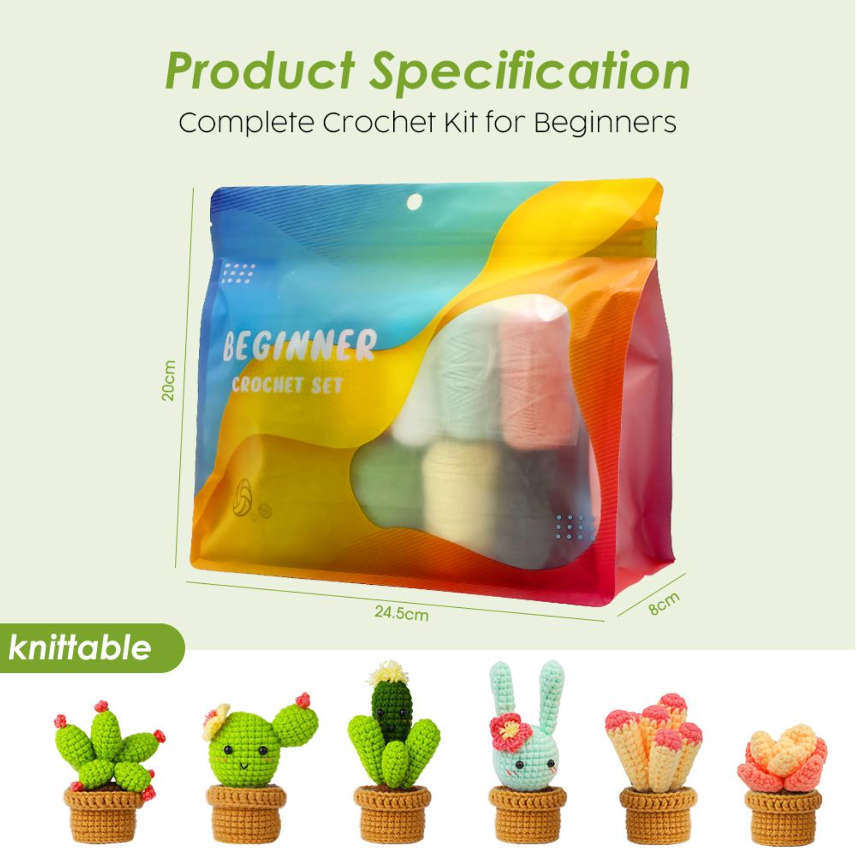 Make Your Own Mini Cactus Plants Crochet Kit for Beginners