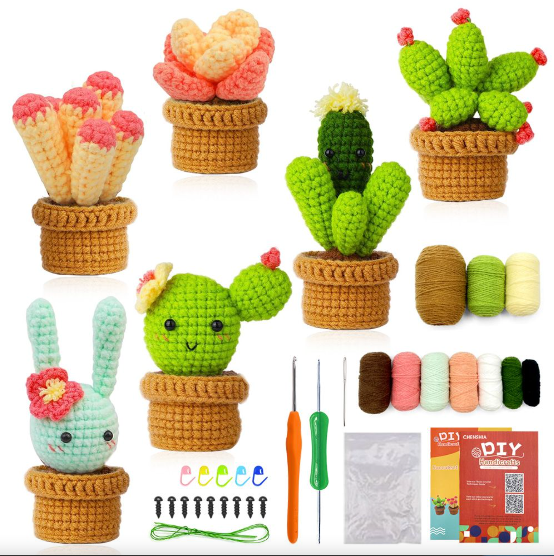 Make Your Own Mini Cactus Plants Crochet Kit for Beginners