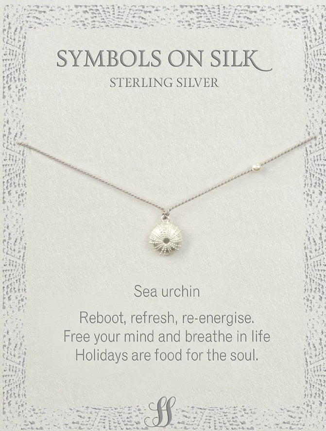 Sea Urchin Sterling Silver Necklace (on Silk or Chain)