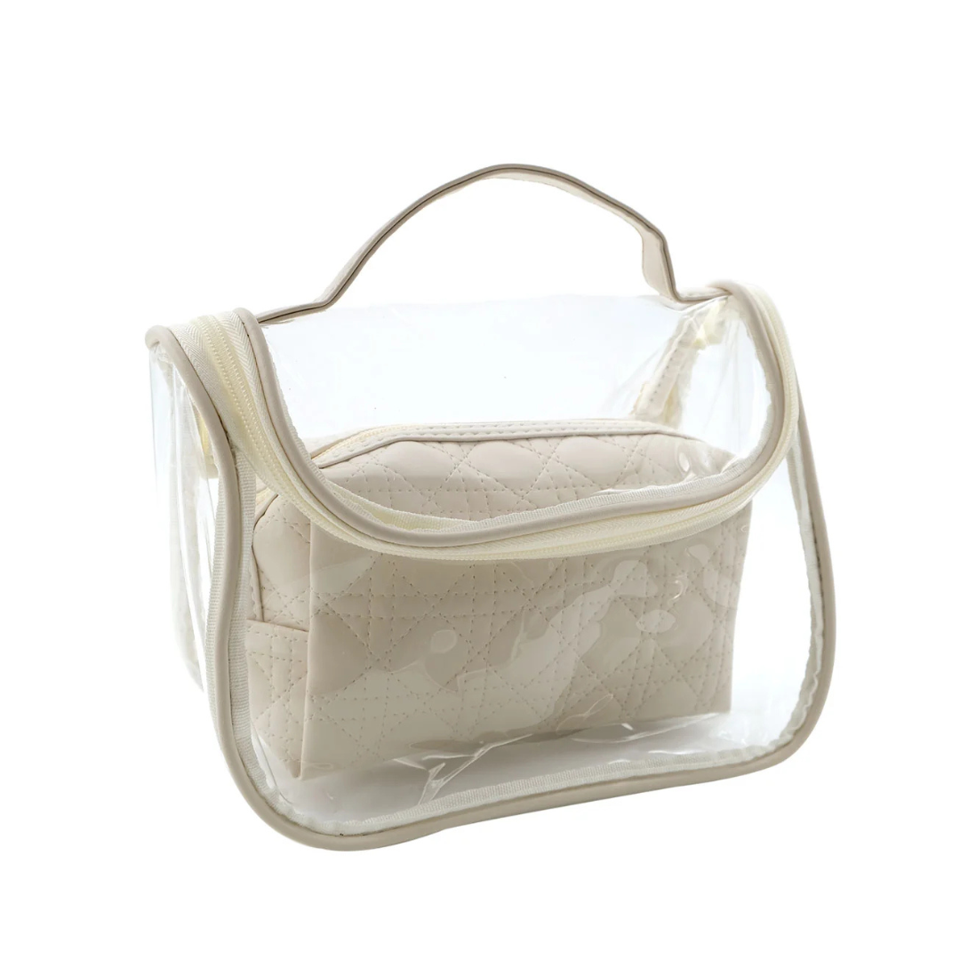 Taupe Two-Piece Vanity Bag Set