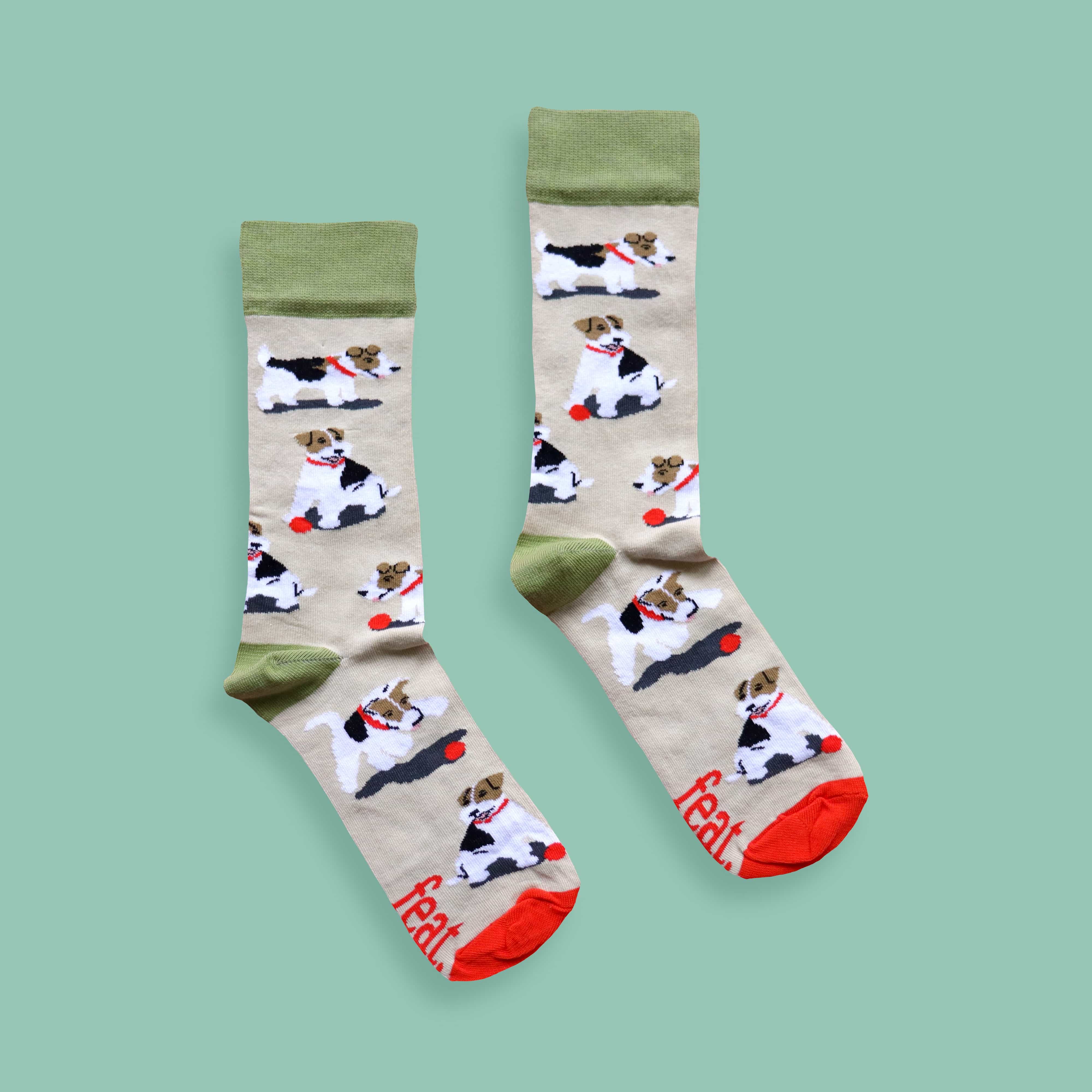 "Teddie" Wire-Haired Terrier Socks (His & Hers Sizes)