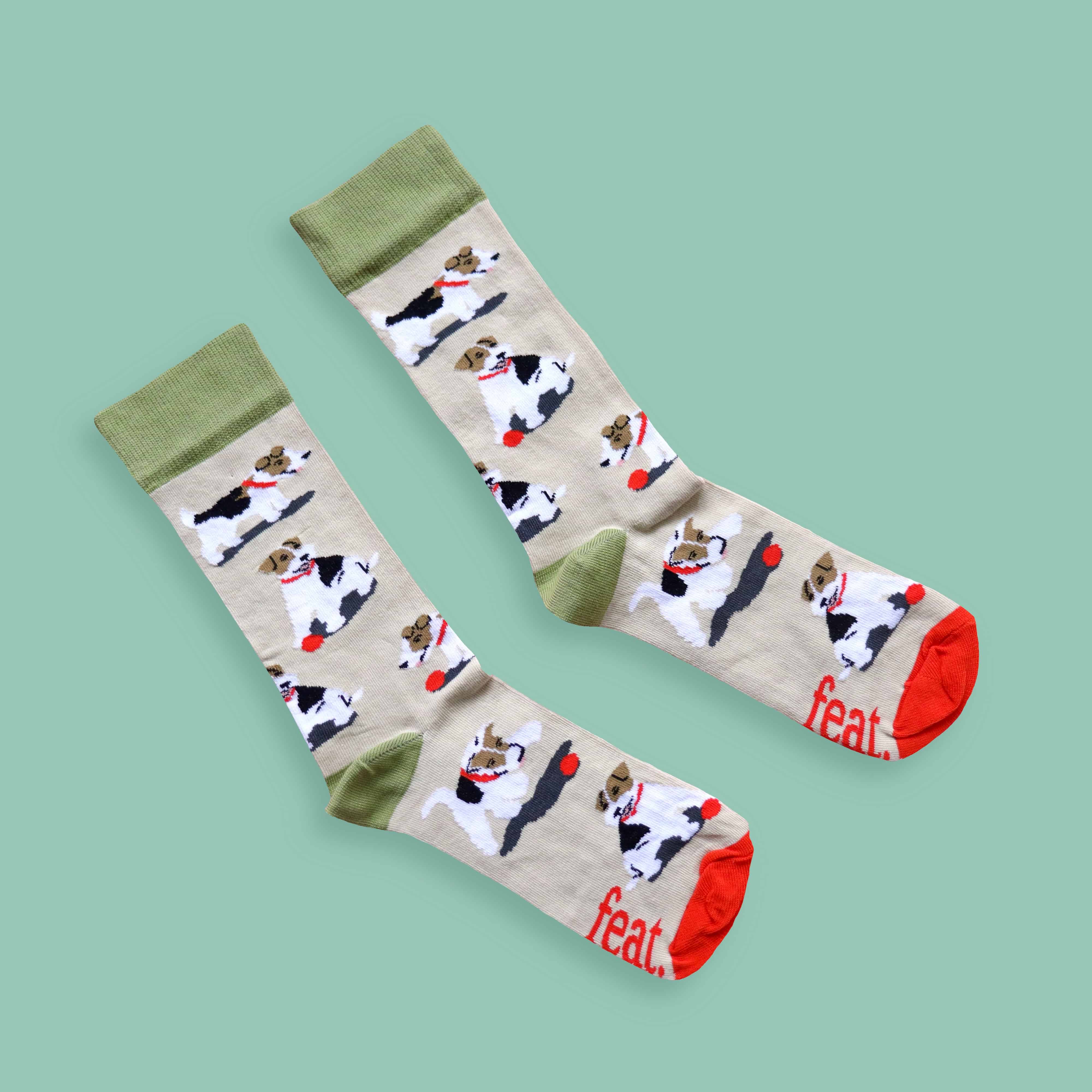 "Teddie" Wire-Haired Terrier Socks (His & Hers Sizes)