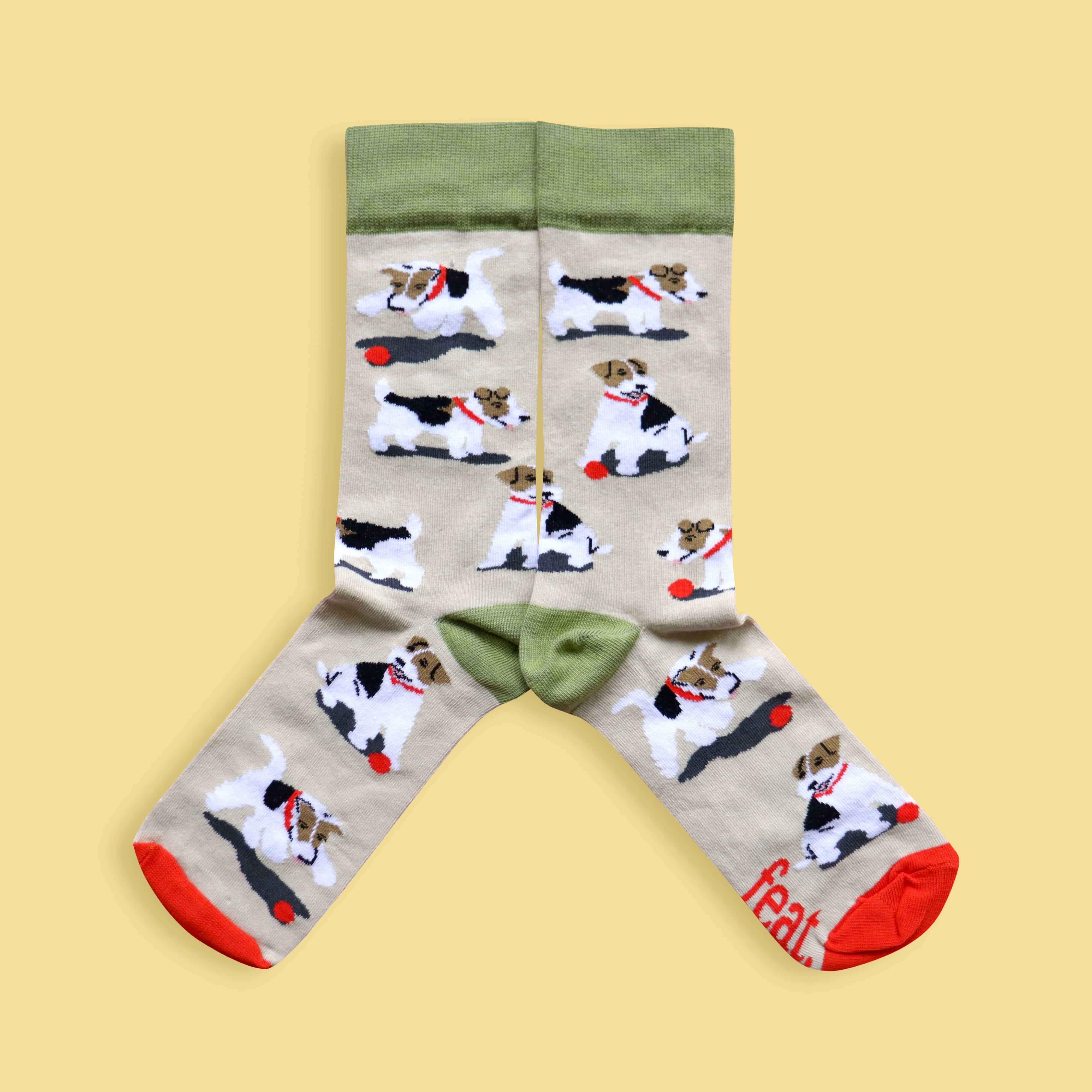 "Teddie" Wire-Haired Terrier Socks (His & Hers Sizes)