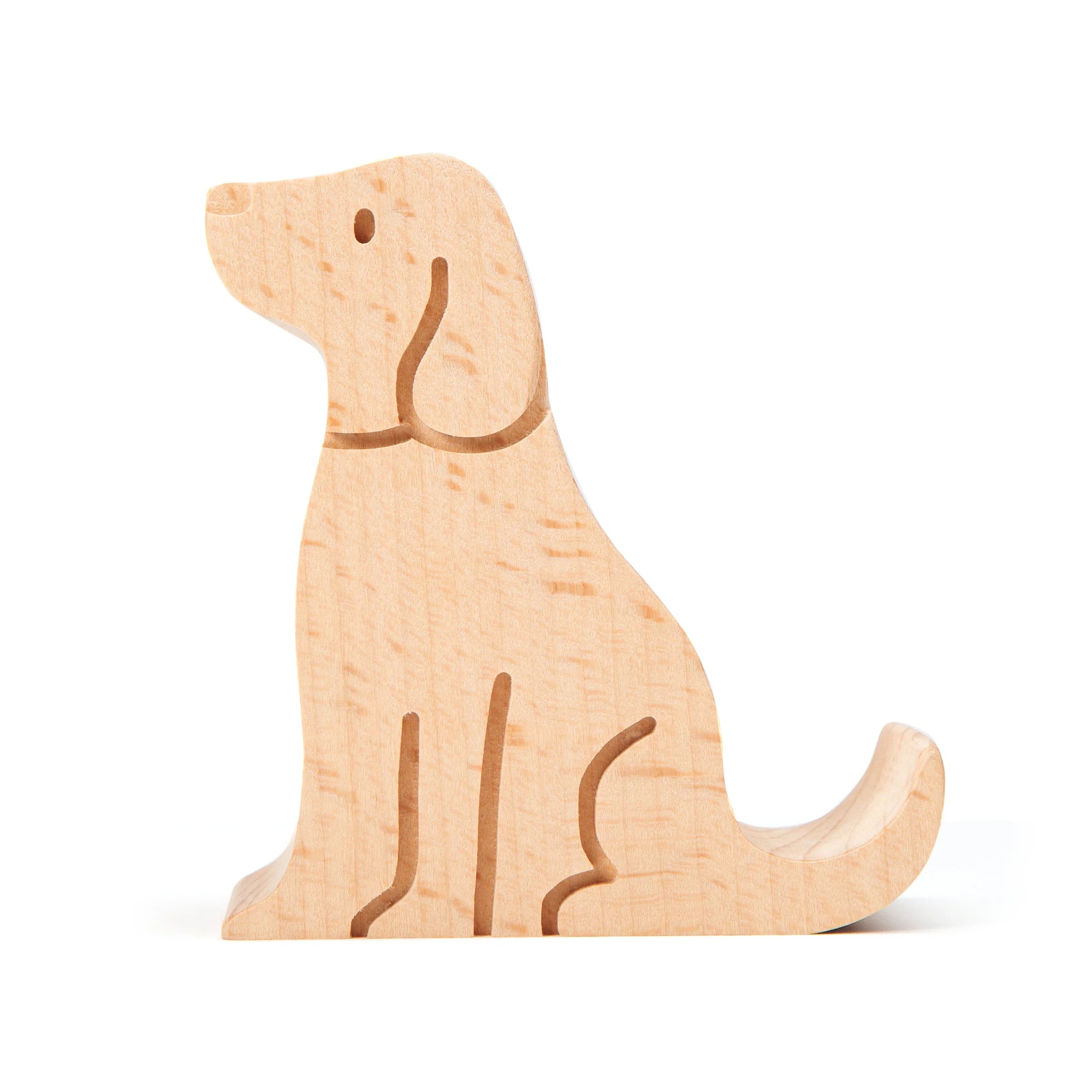 Dog Beechwood Phone Stand