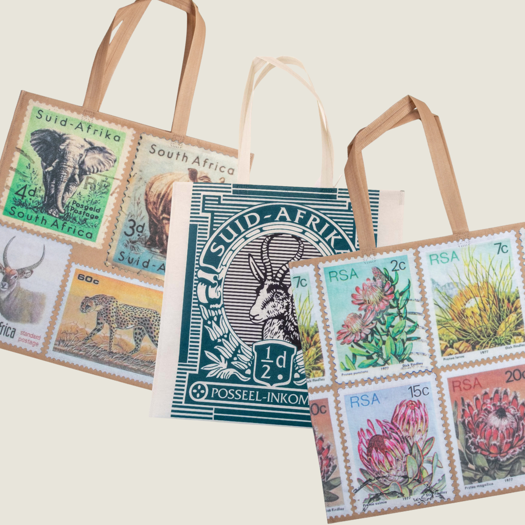 Vintage SA Stamps Reusable Shoppers