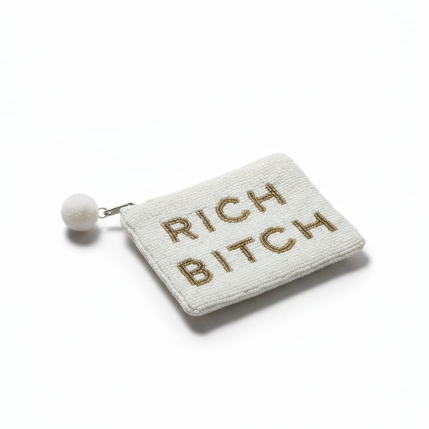 "Rich B***h" Beaded Purse