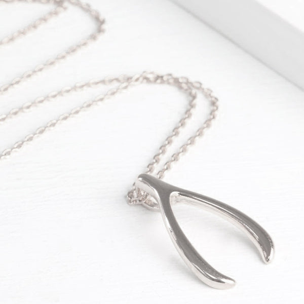 Dainty wishbone deals necklace