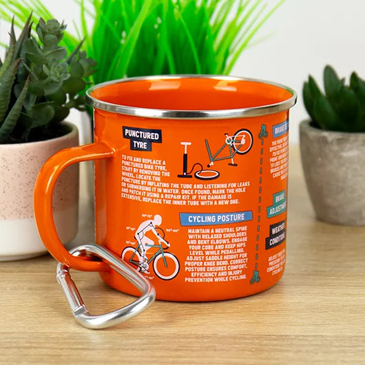 Cycling Guide Enamel Mug with Carabiner