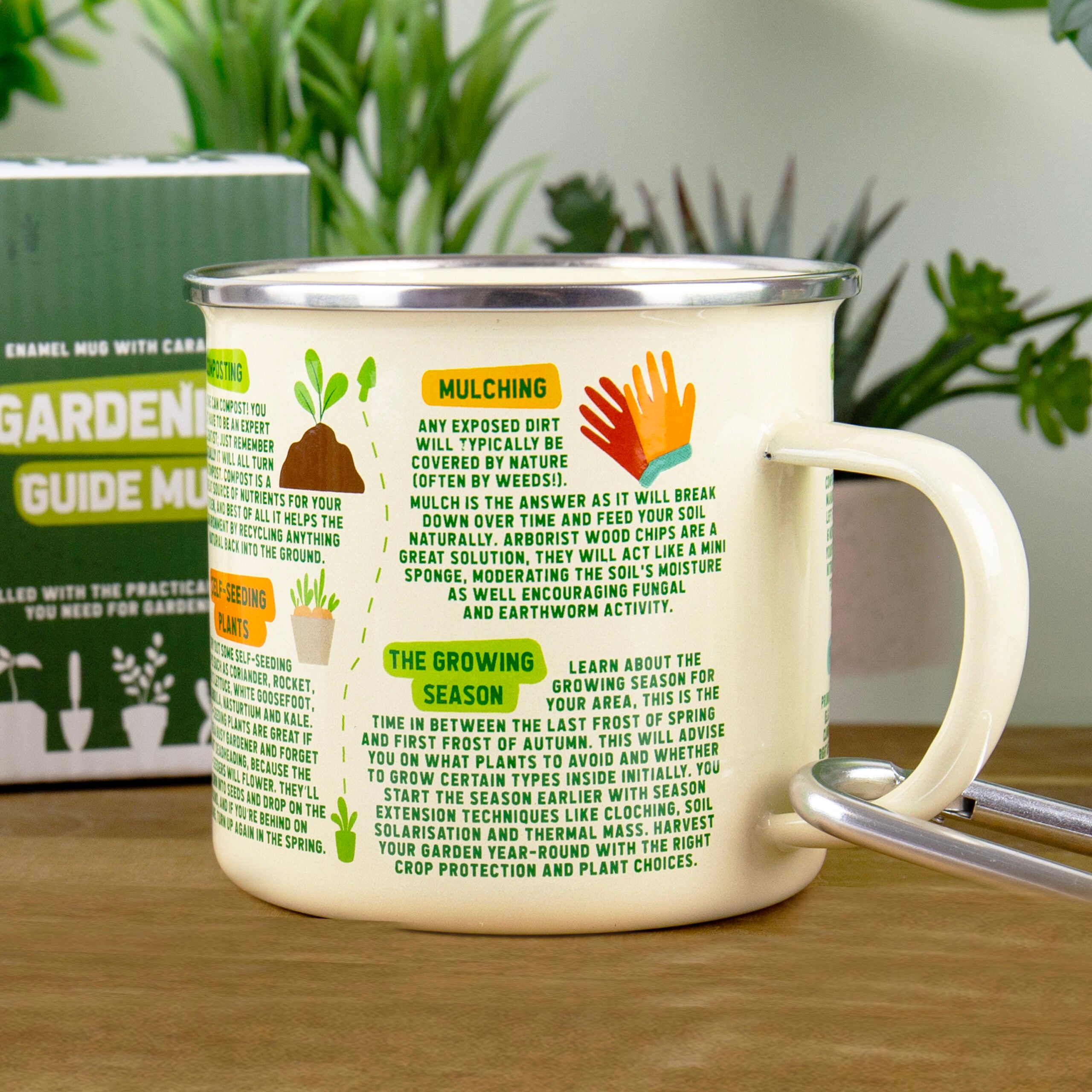 Gardening Guide Enamel Mug with Carabiner