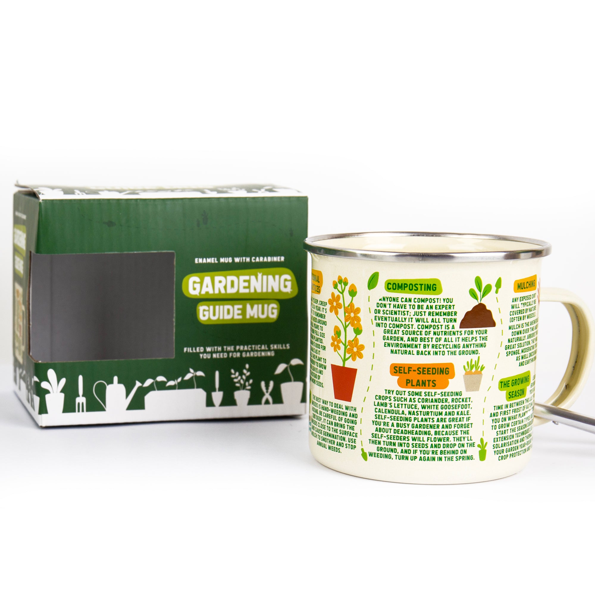 Gardening Guide Enamel Mug with Carabiner