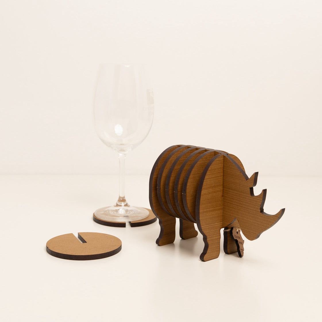 Rhino Coaster Stand (Set of 4 Coasters)