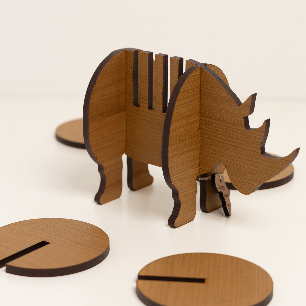Rhino Coaster Stand (Set of 4 Coasters)