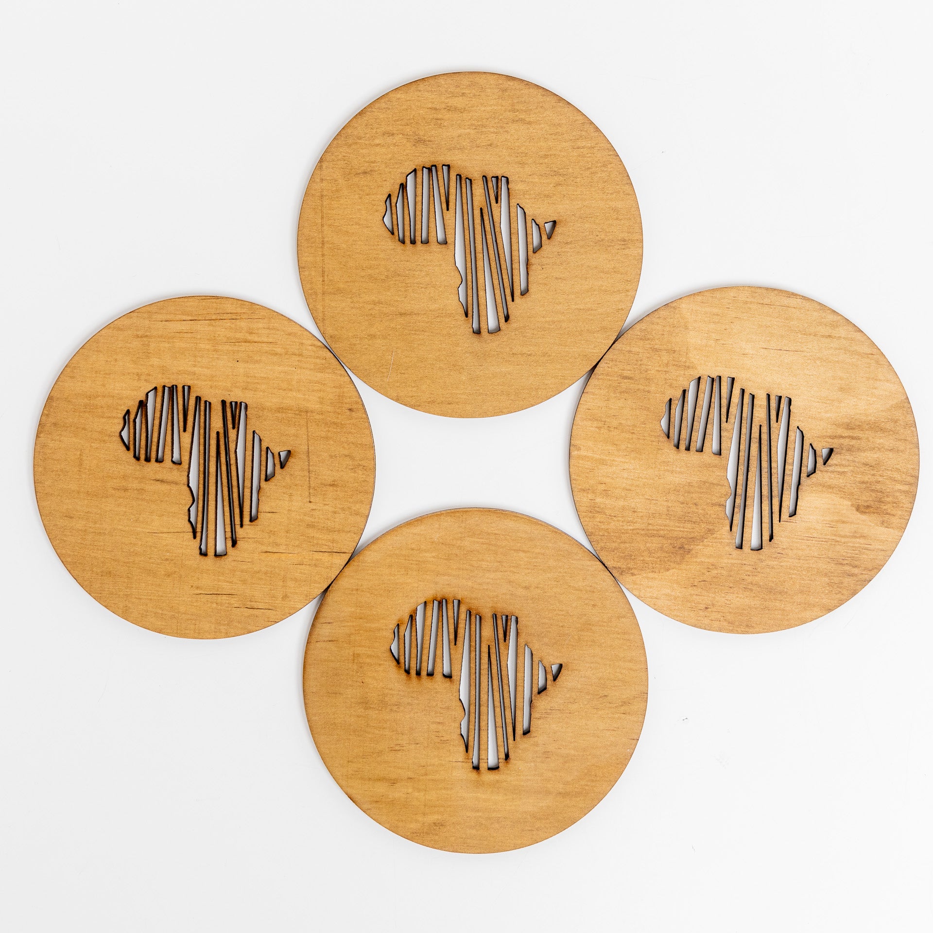 Africa Cut-Out Coasters (Set of 4)