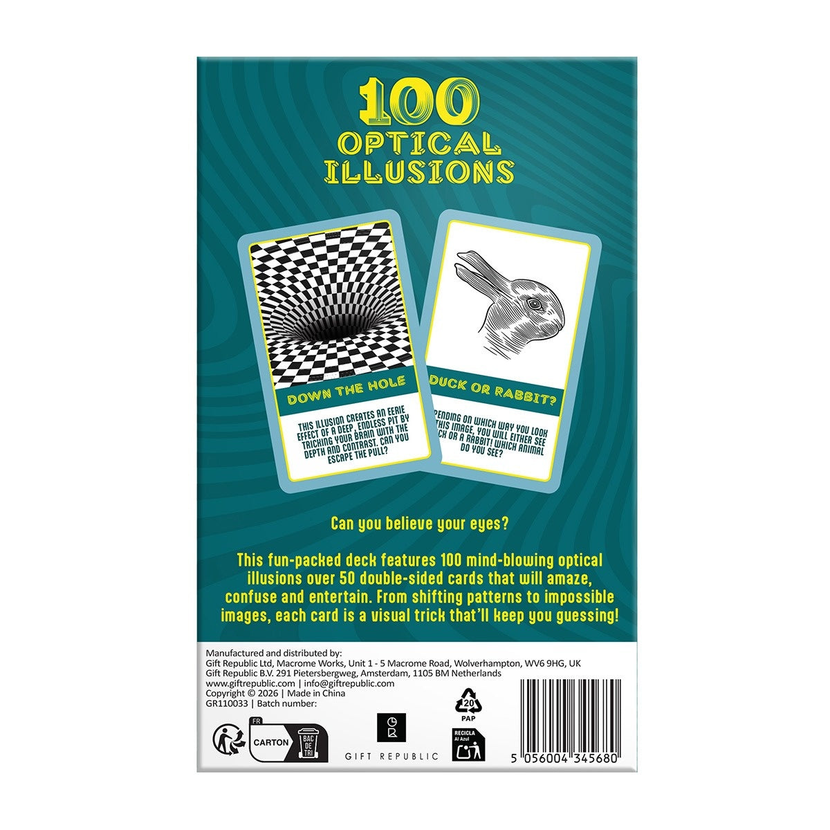 100 Optical Illusions Card Pack