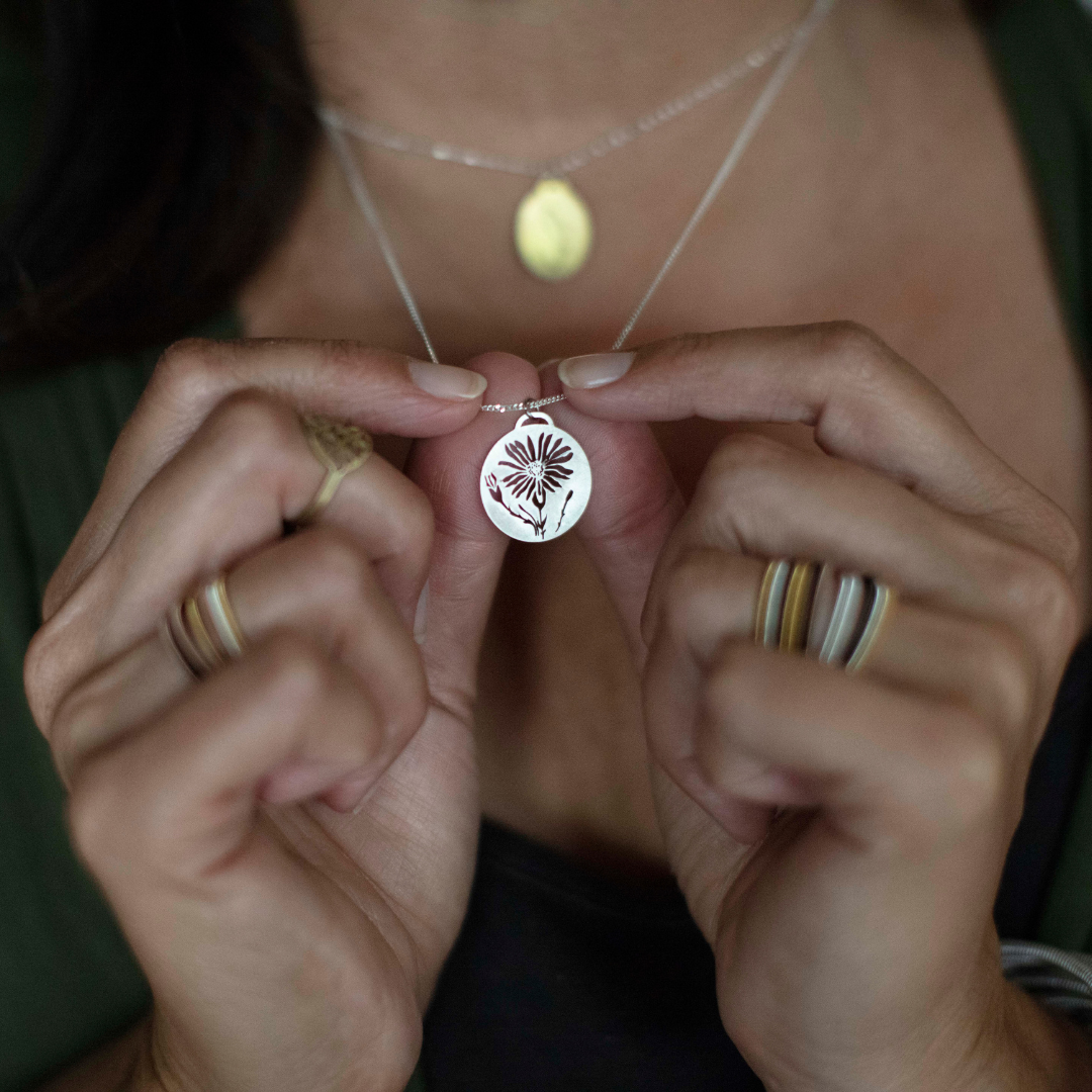 Birth Flower Necklaces (stainless steel)