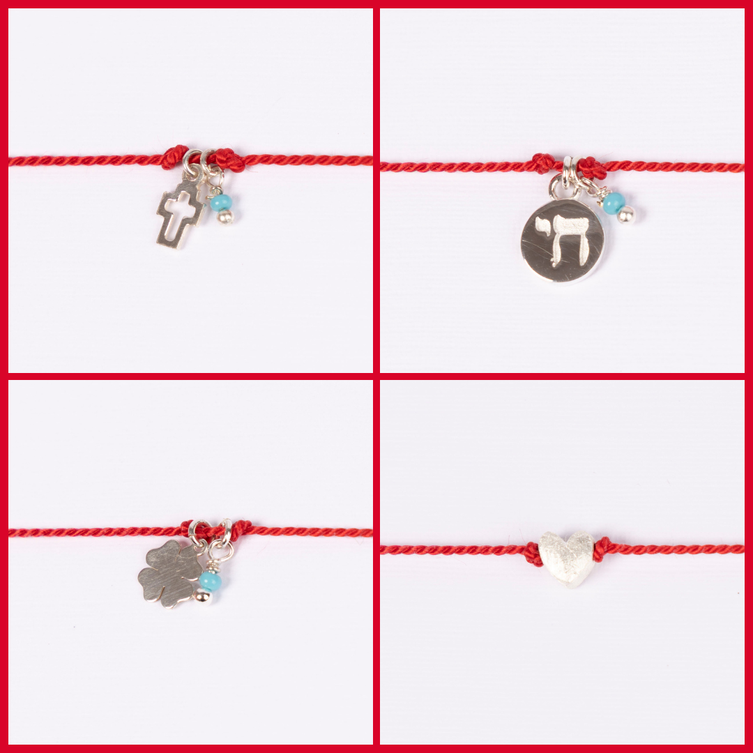 The Red Silk Bracelet Collection (assorted charms)