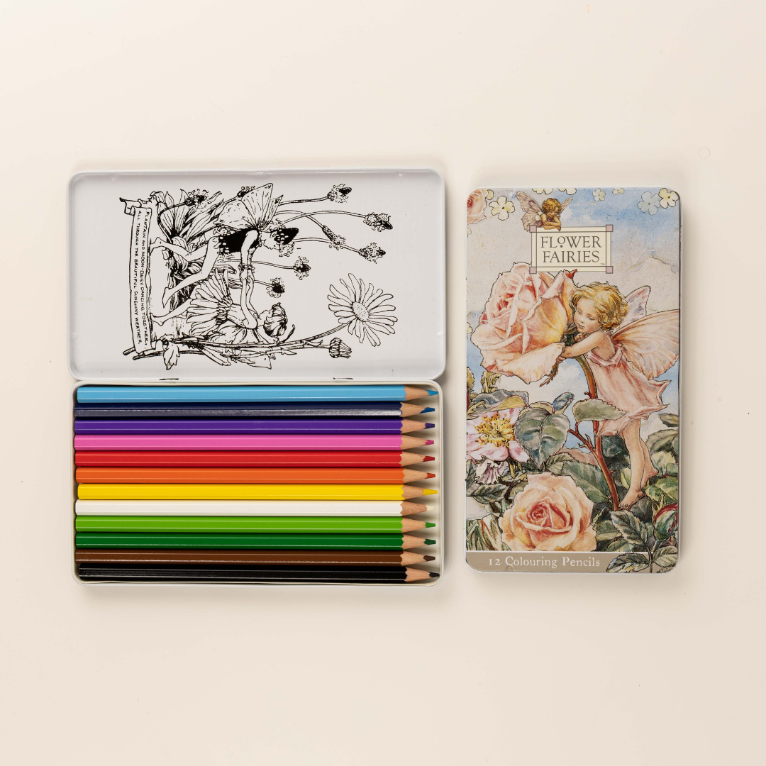 Flower Fairy Tin and Pencil Crayons