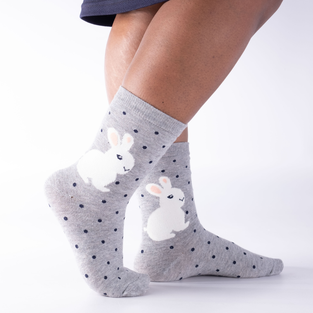 Ladies' Grey Bunny Socks