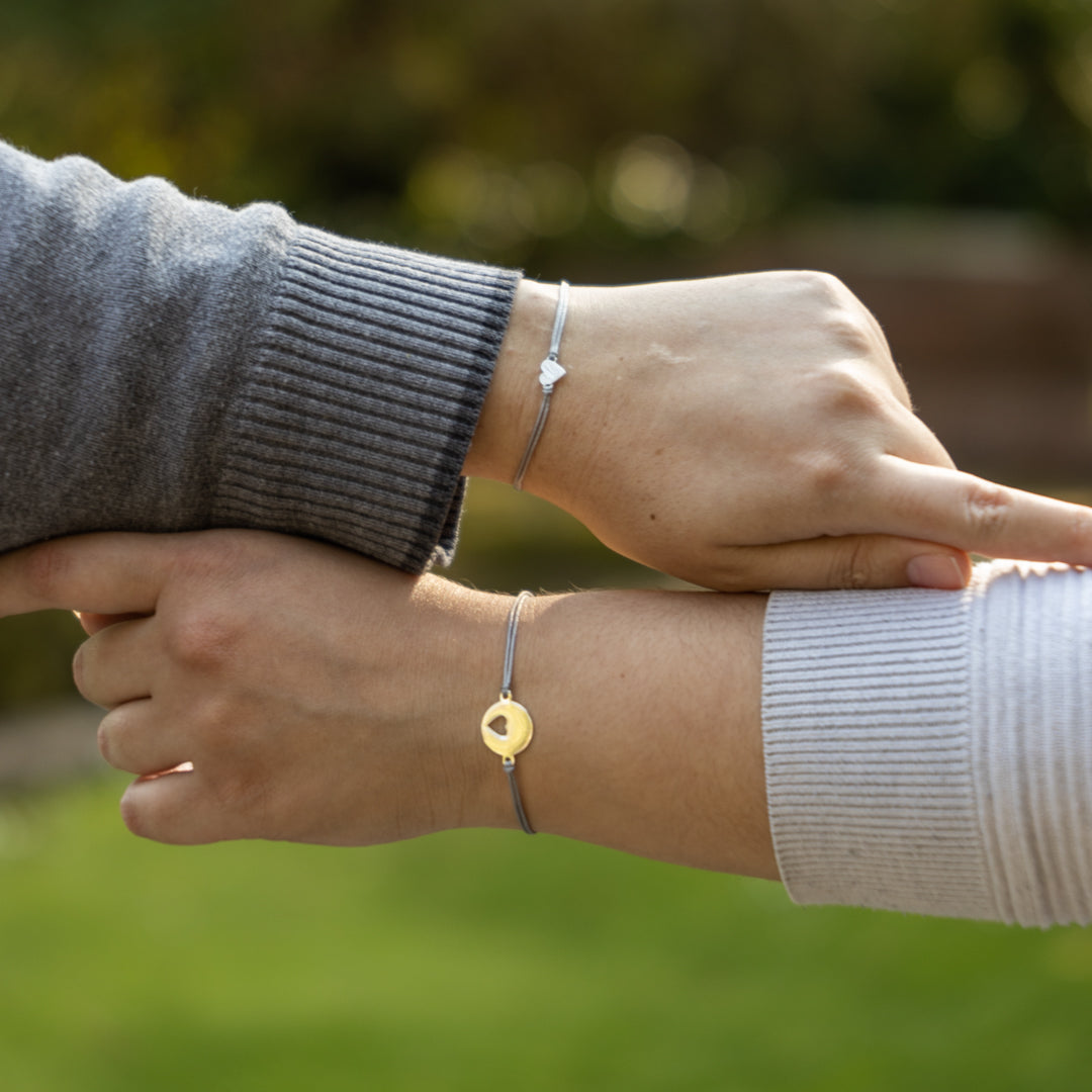 Sterling Silver and Silk Mother and Daughter Bracelet Set