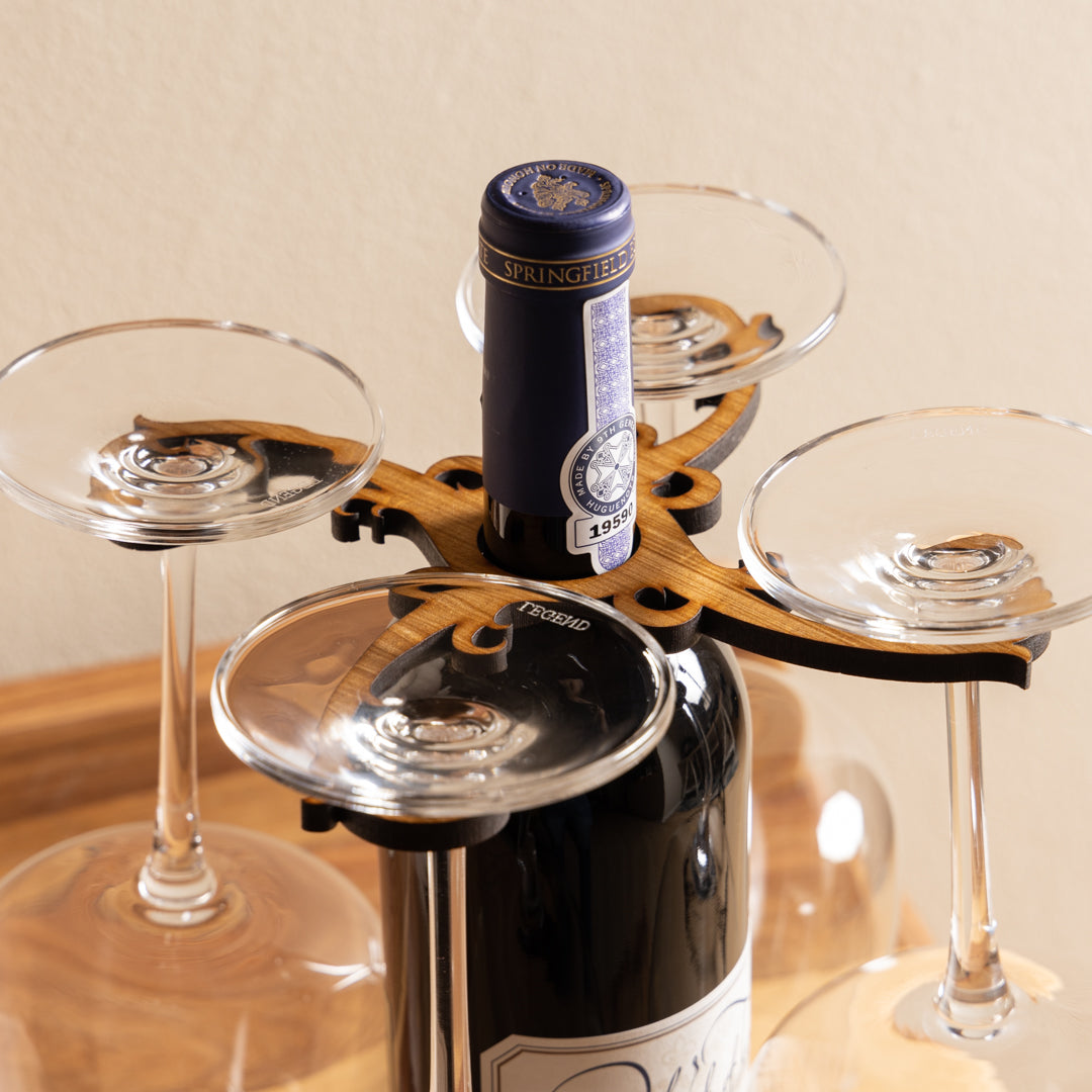Wine Glass Holder with Elegant Curl Detail