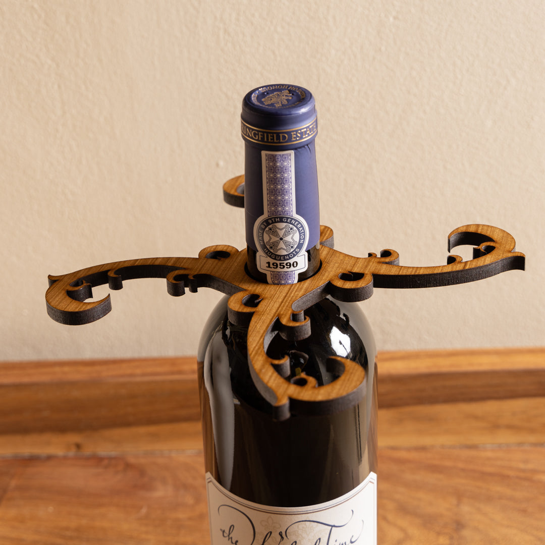 Wine Glass Holder with Elegant Curl Detail