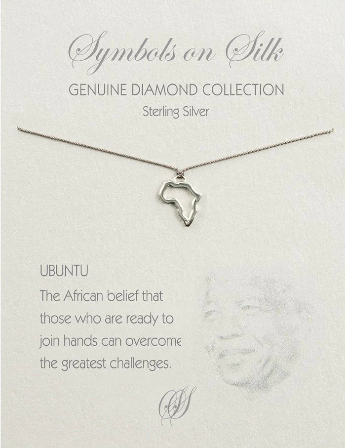 Sterling Silver Africa Pendant with Diamond
