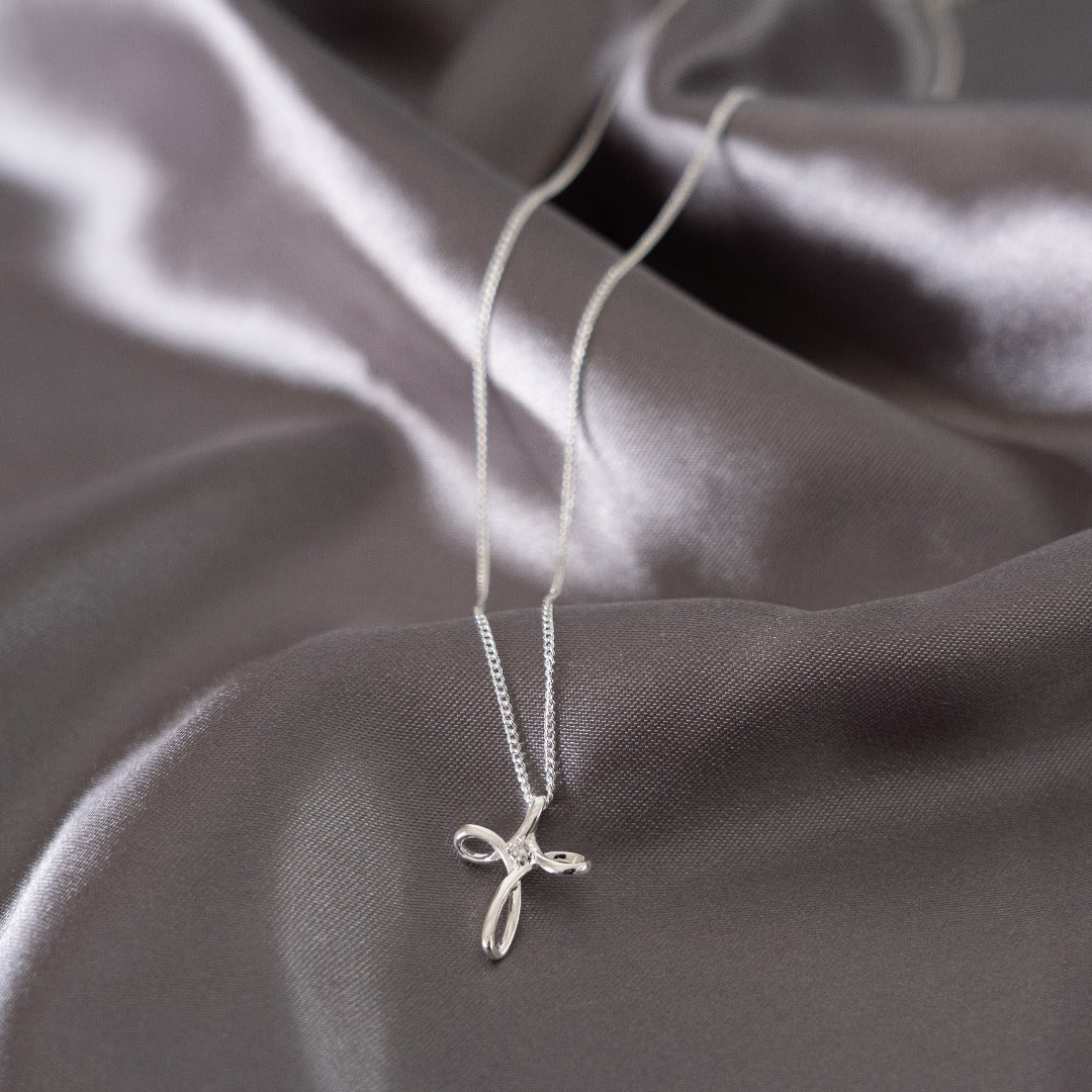 Diamanté Cross Necklace