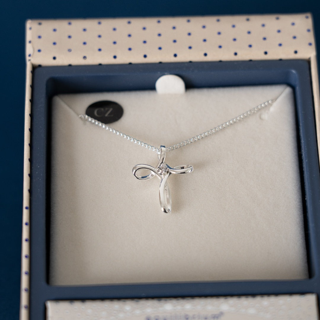 Diamanté Cross Necklace