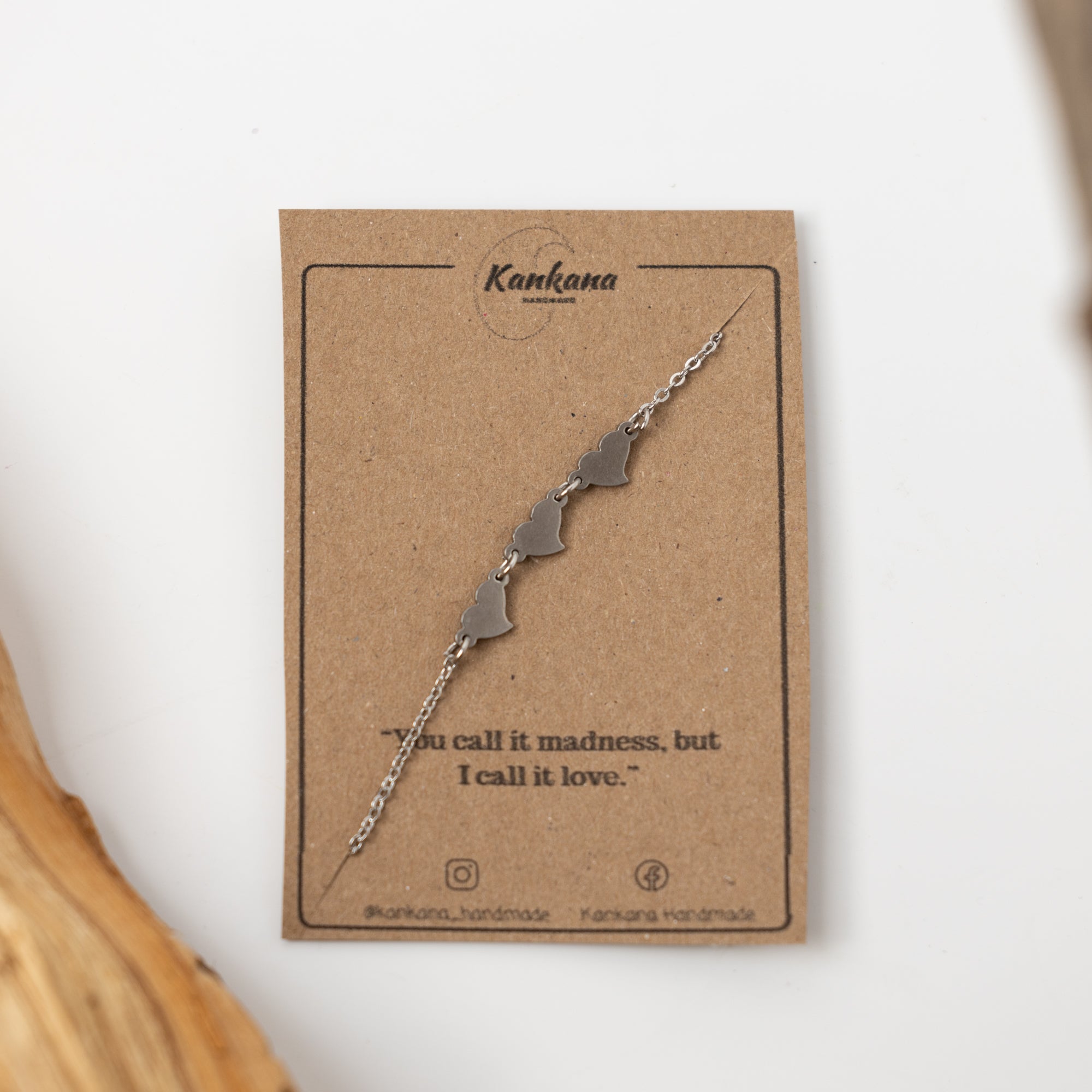 Triple Hearts Chain Bracelet