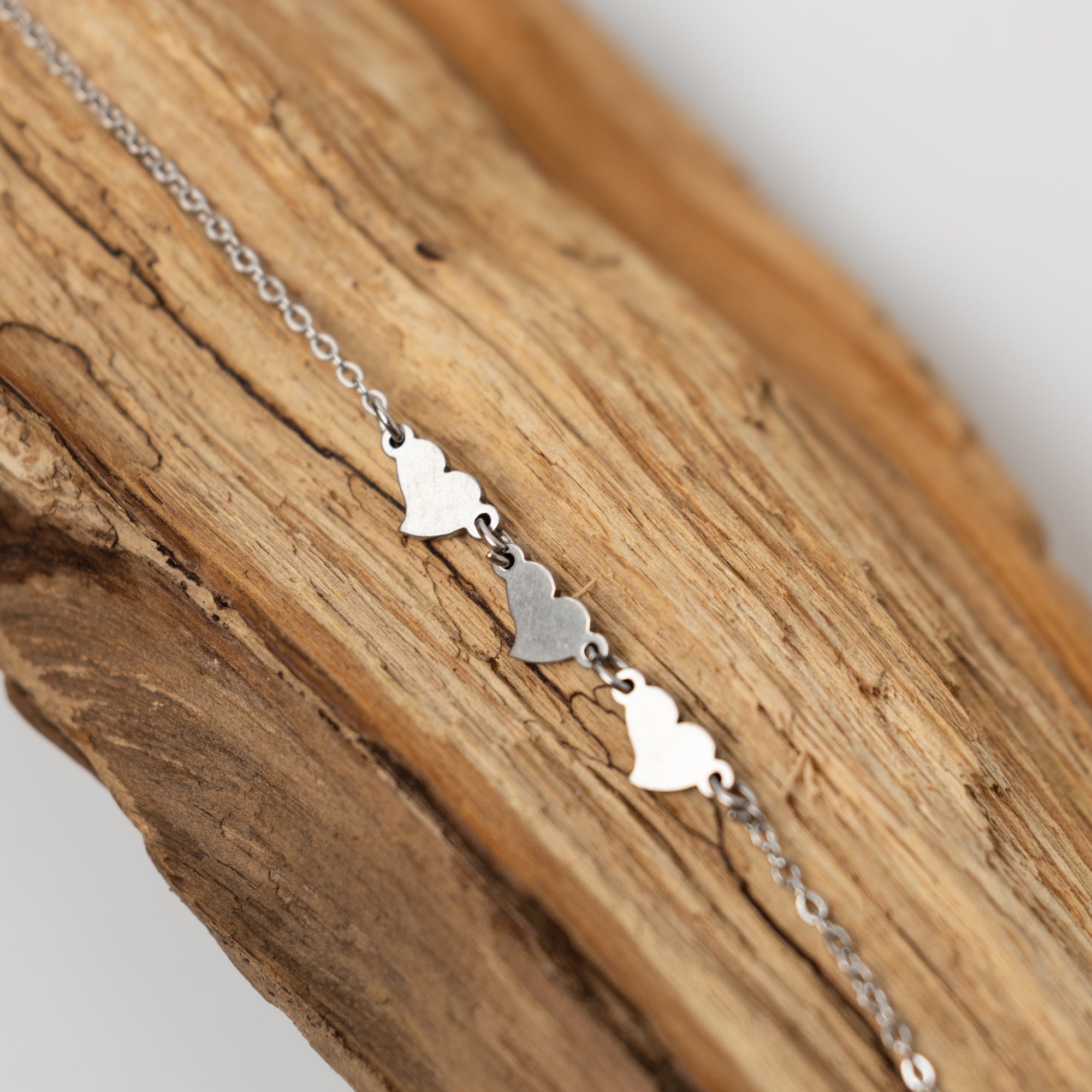 Triple Hearts Chain Bracelet